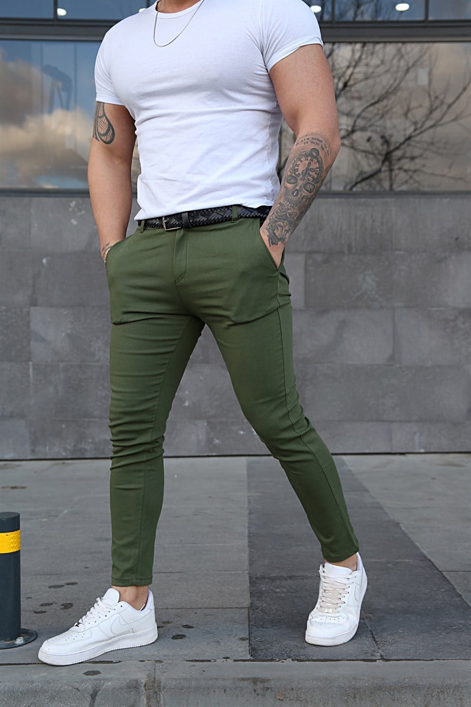 KETEN PANTOLONErkek Haki Keten Pantolon ZM