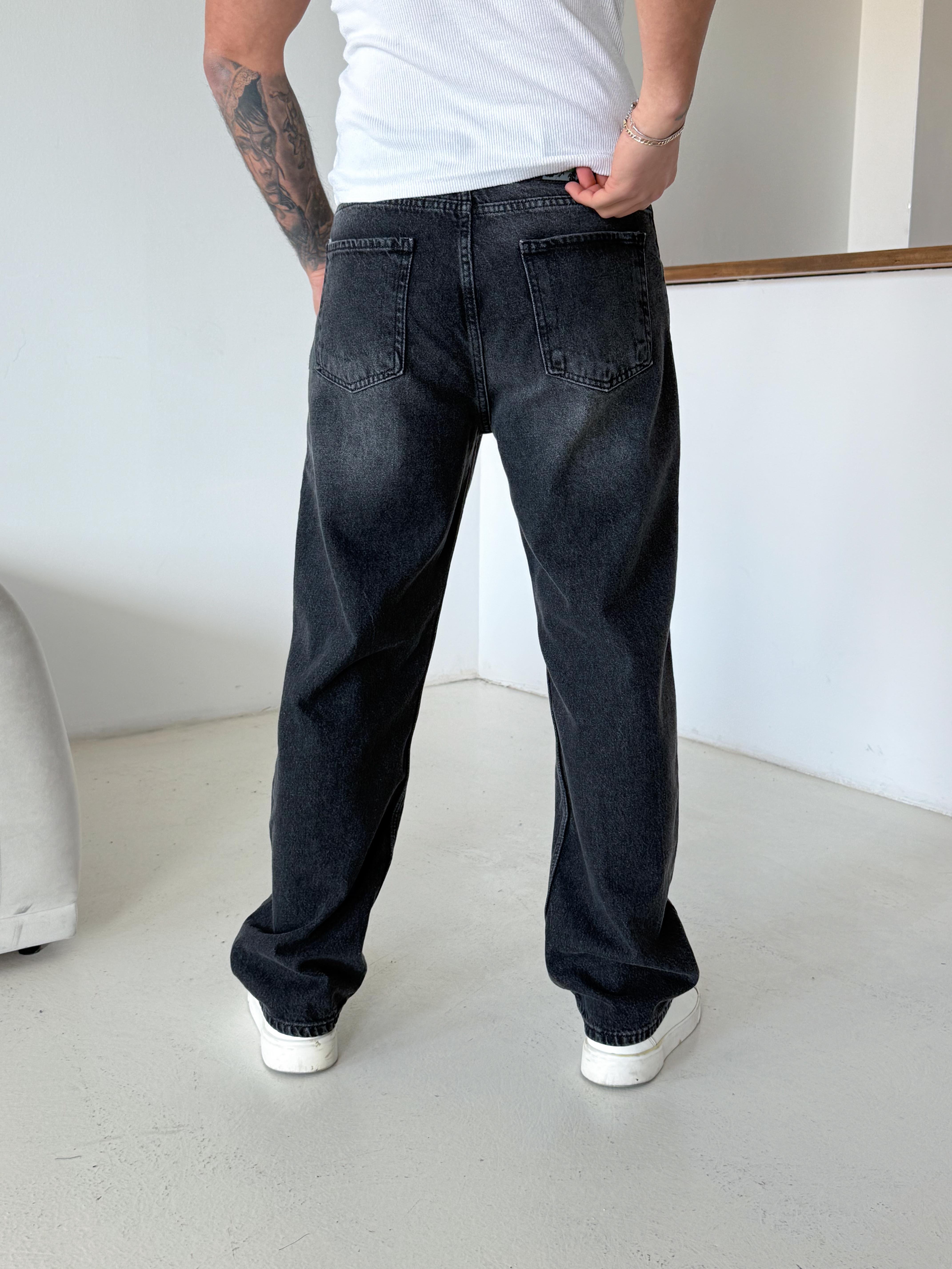 KOT PANTOLONAntrasit Taşlı Baggy Kot Pantalon 645 DP