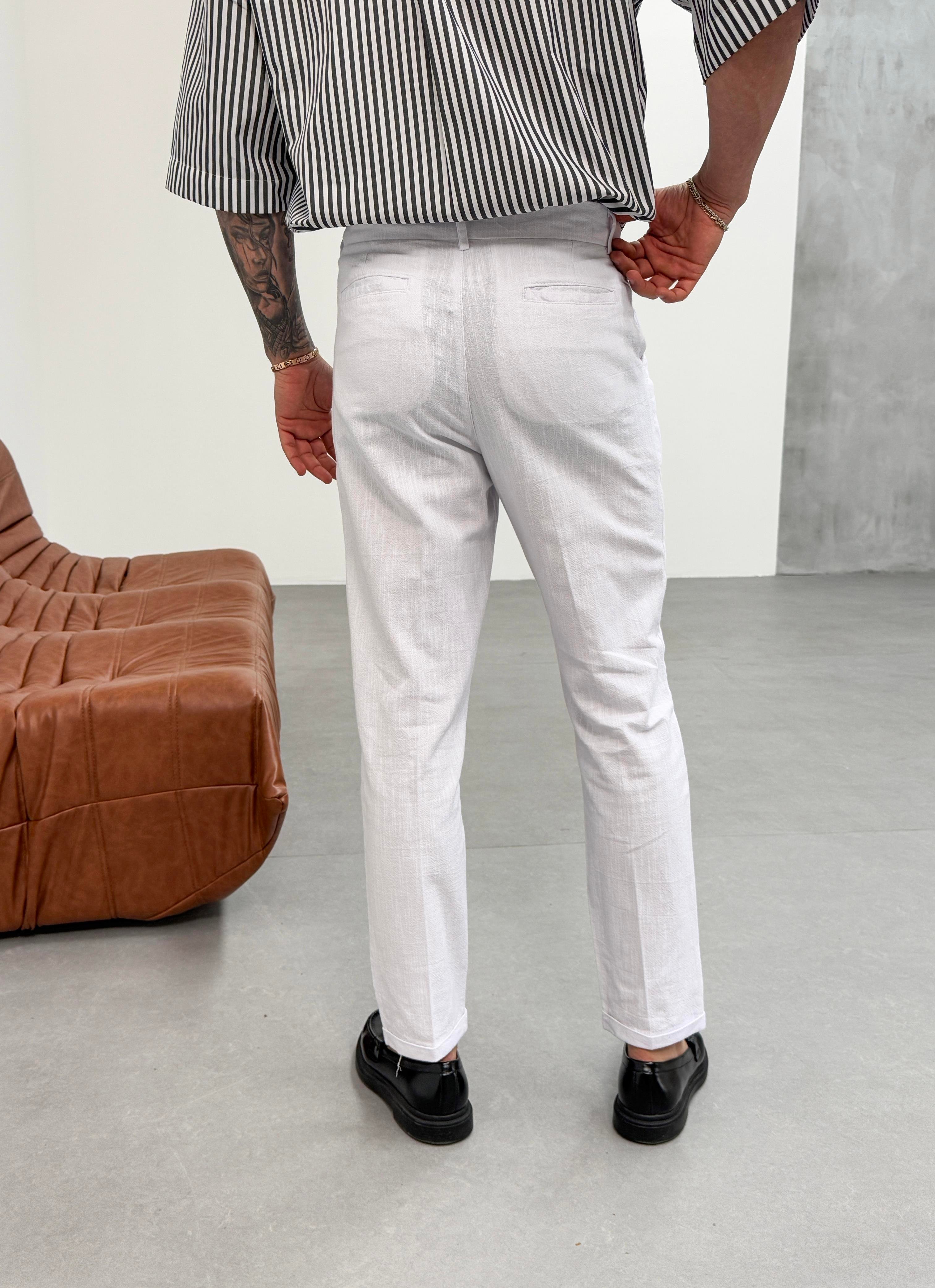 KOT PANTOLONBeyaz Double Paça Keten Pantolon SNZ 1013