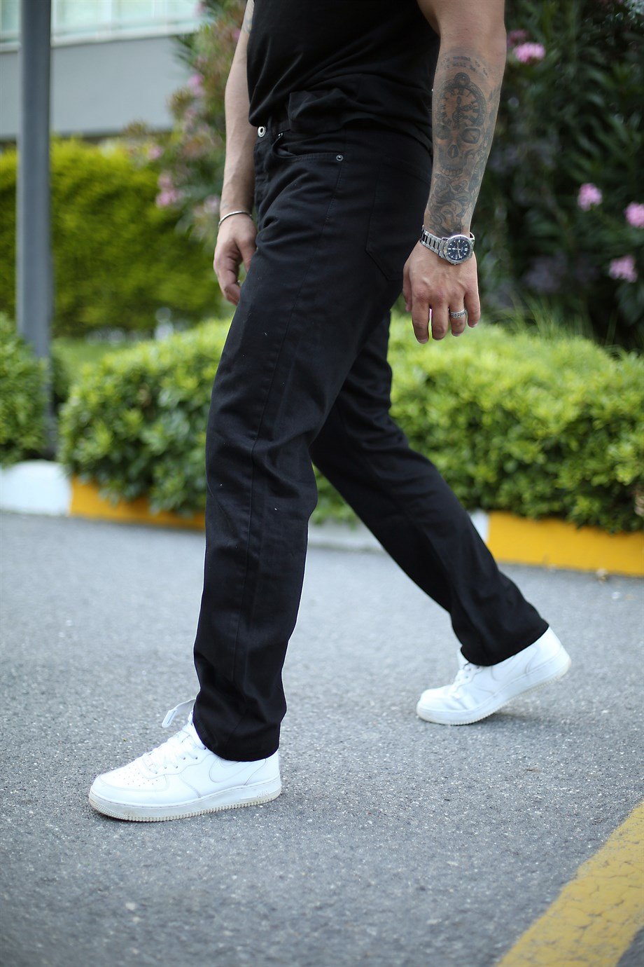KOT PANTOLONErkek Siyah Boyfriend Uzun Kot Pantolon