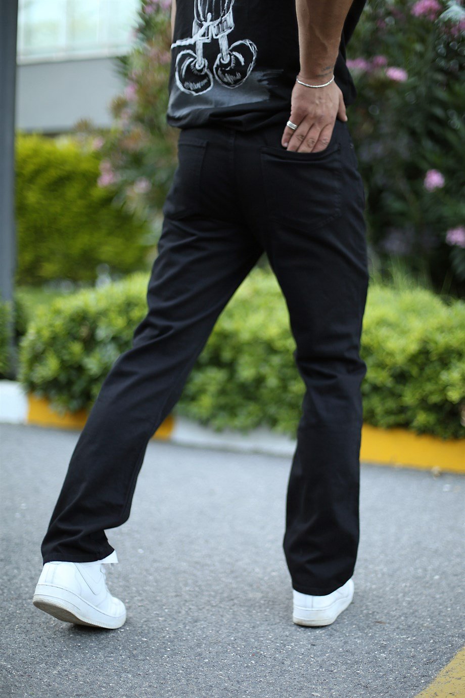 KOT PANTOLONErkek Siyah Boyfriend Uzun Kot Pantolon