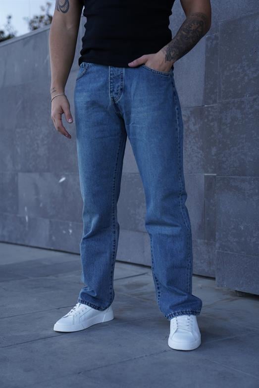 KOT PANTOLONMavi Taşlamalı Baggy Kot Pantolon 2024