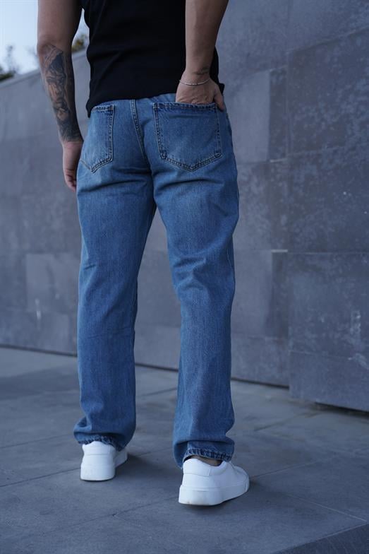KOT PANTOLONMavi Taşlamalı Baggy Kot Pantolon 2024