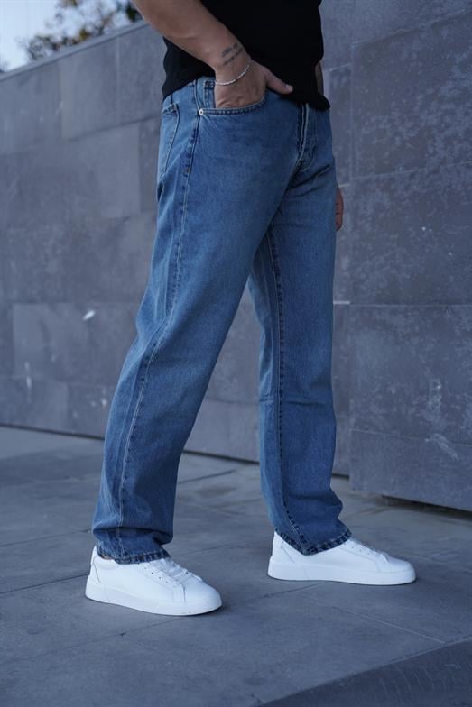 KOT PANTOLONMavi Taşlamalı Baggy Kot Pantolon 2024