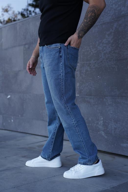 KOT PANTOLONMavi Taşlamalı Baggy Kot Pantolon 2024