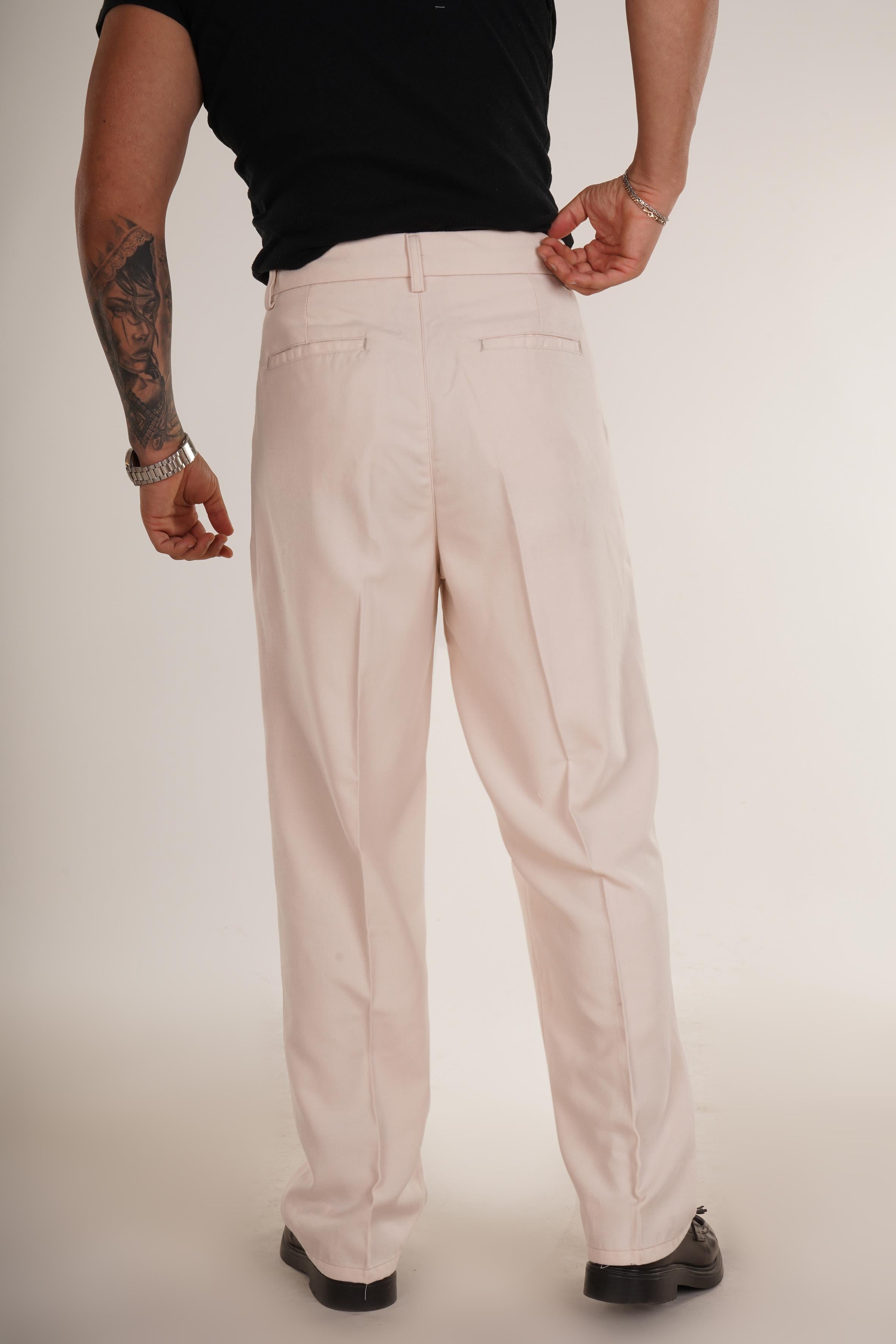 KUMAŞ PANTOLONBej Bel Düğmeli Regular Fit Kumaş Pantolon 8418