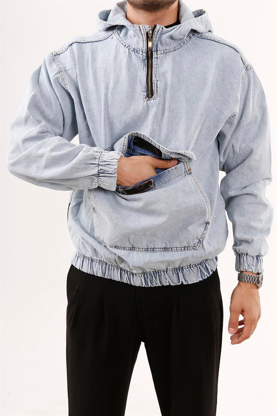 MONT & CEKETBuzmavi Kanguru Cep Kot Sweatshirt VMS