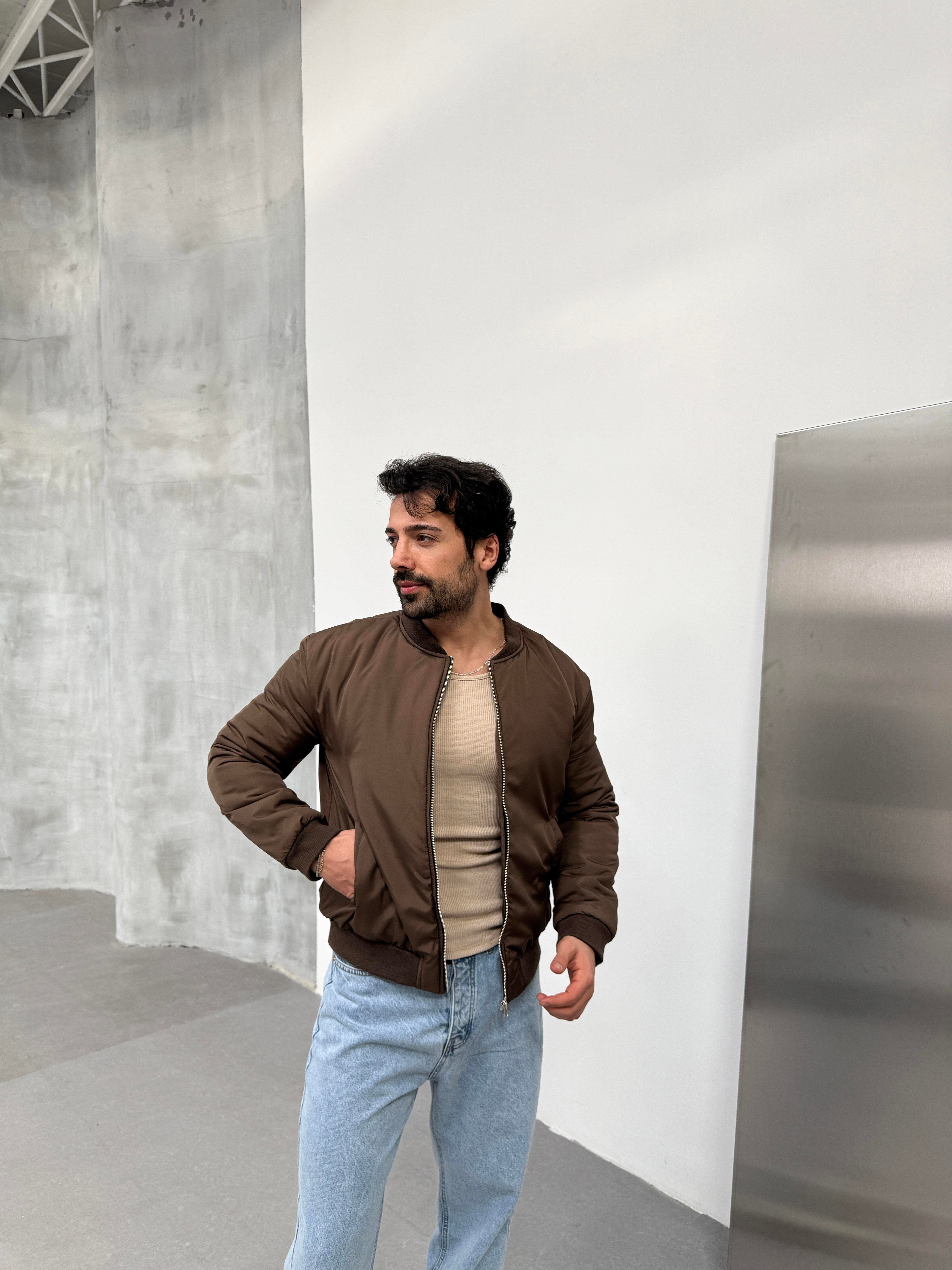 MONTKahve YAKA RİBANALI BOMBER CEKET