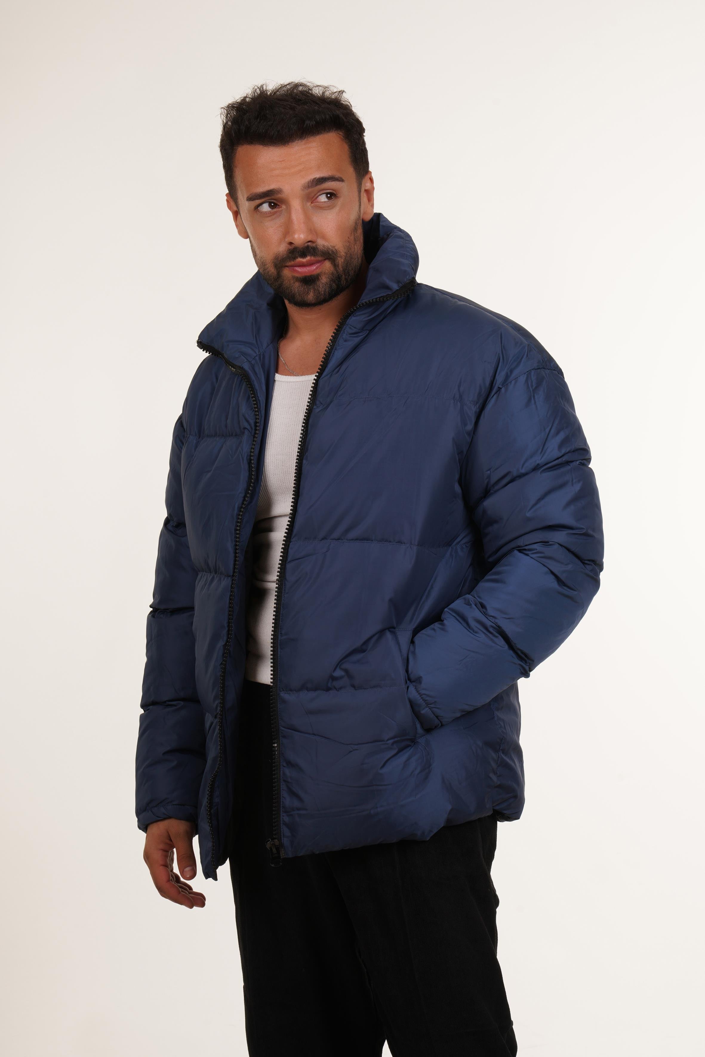 MONTLacivert Dik Yaka Şişme Mont PNC 5004