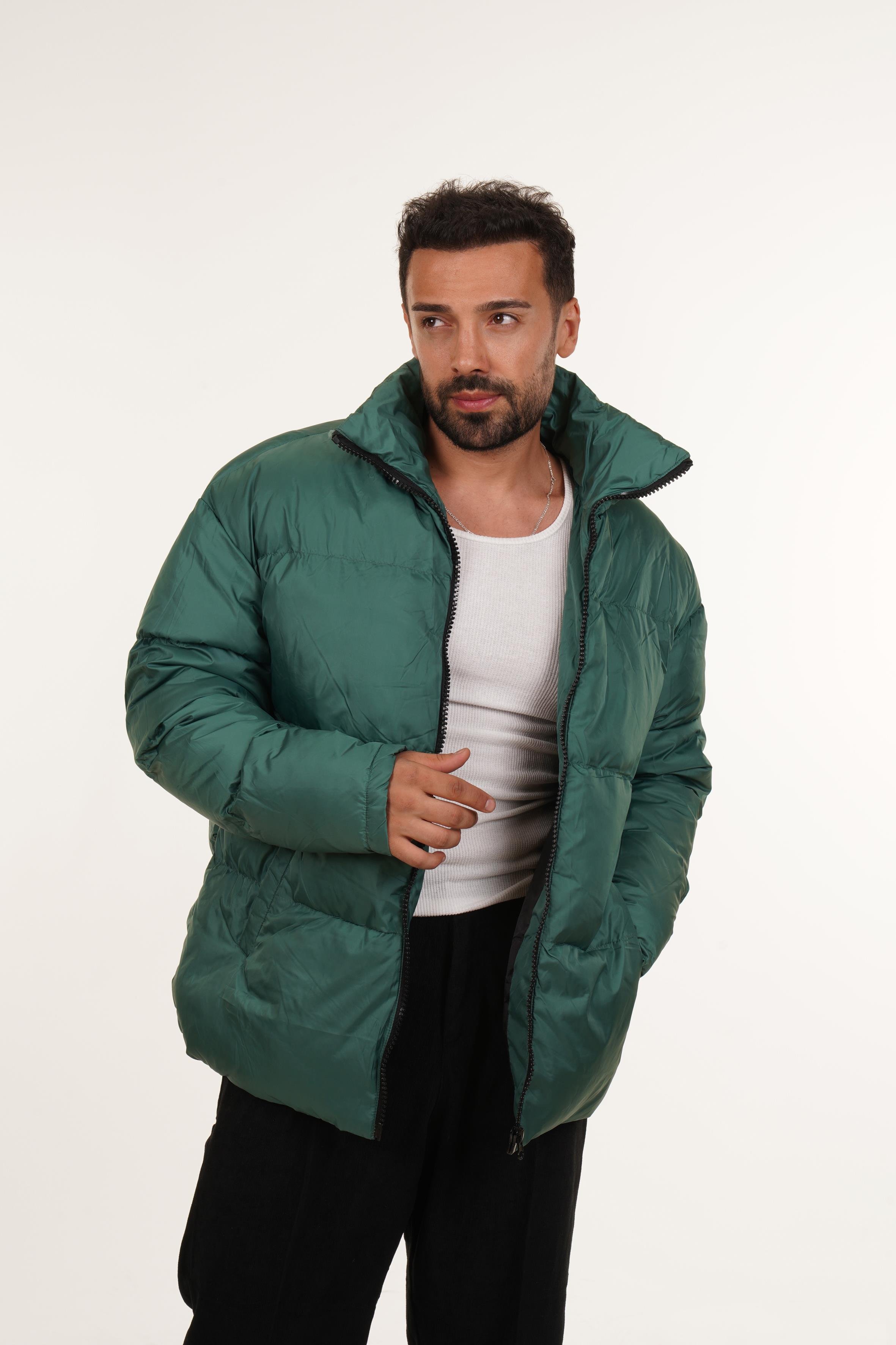MONTYeşil Dik Yaka Şişme Mont PNC 5004