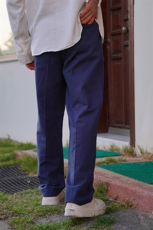 Pantalonİndigo PİLELİ BAGGY KALIP KETEN PANTALON SNZ 3937 2024