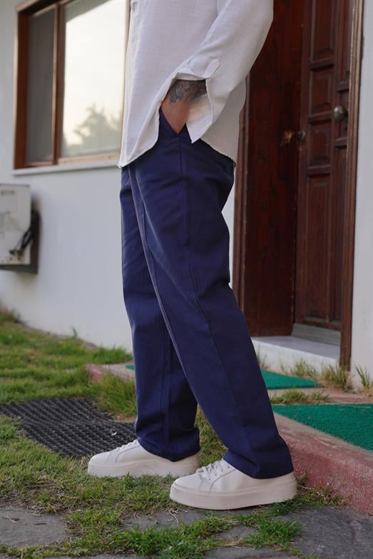Pantalonİndigo PİLELİ BAGGY KALIP KETEN PANTALON SNZ 3937 2024