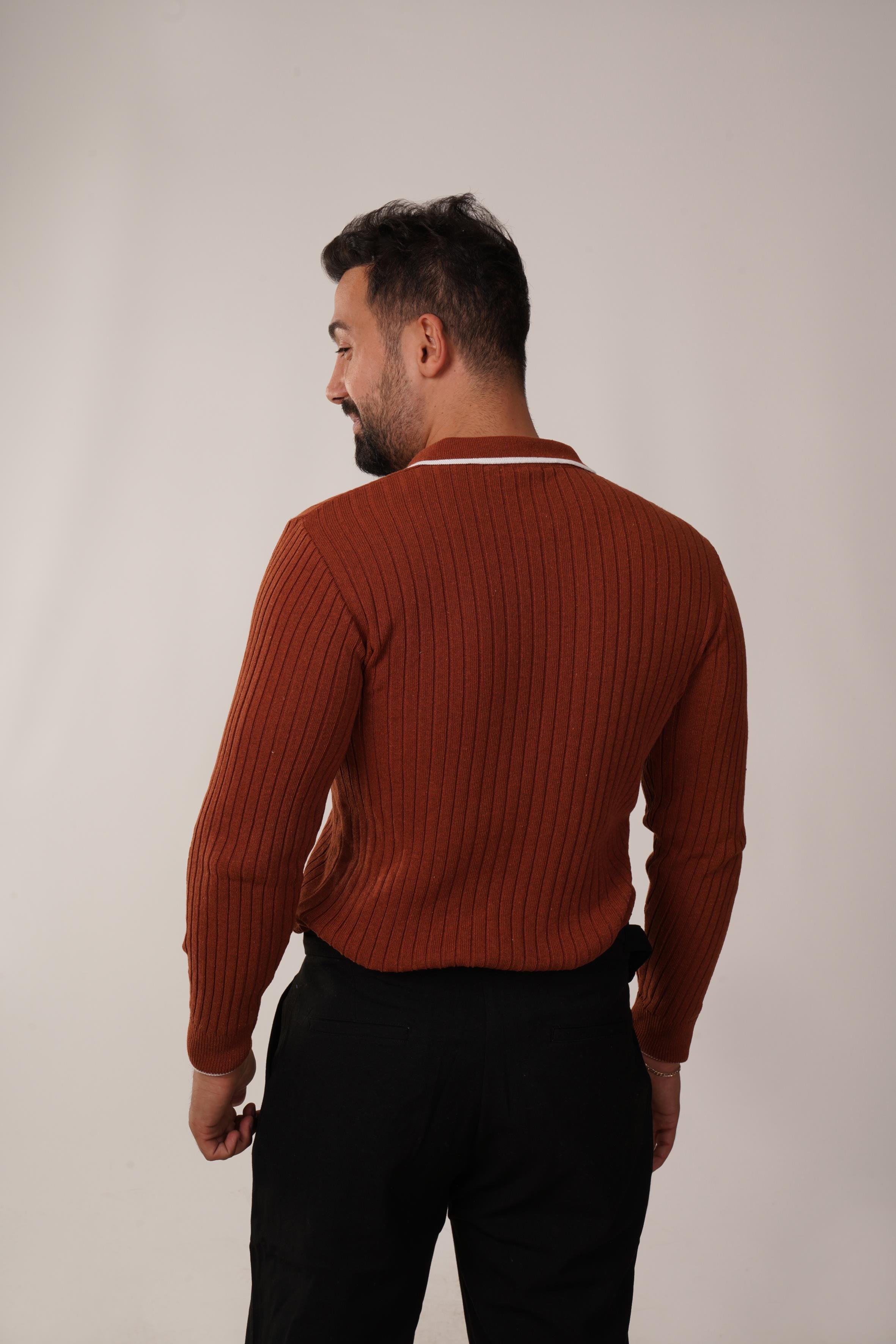POLO YAKABordo Fitilli Açma Yaka Polo Yaka