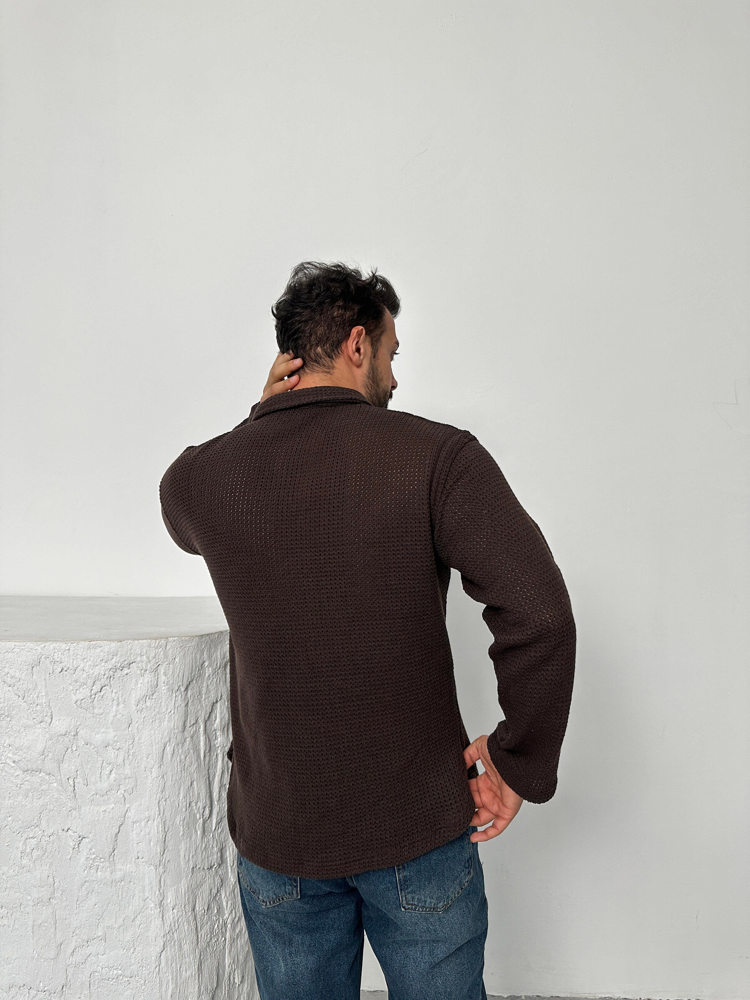 POLO YAKAKahve Polo Yaka Patlı Triko SNZ M8414