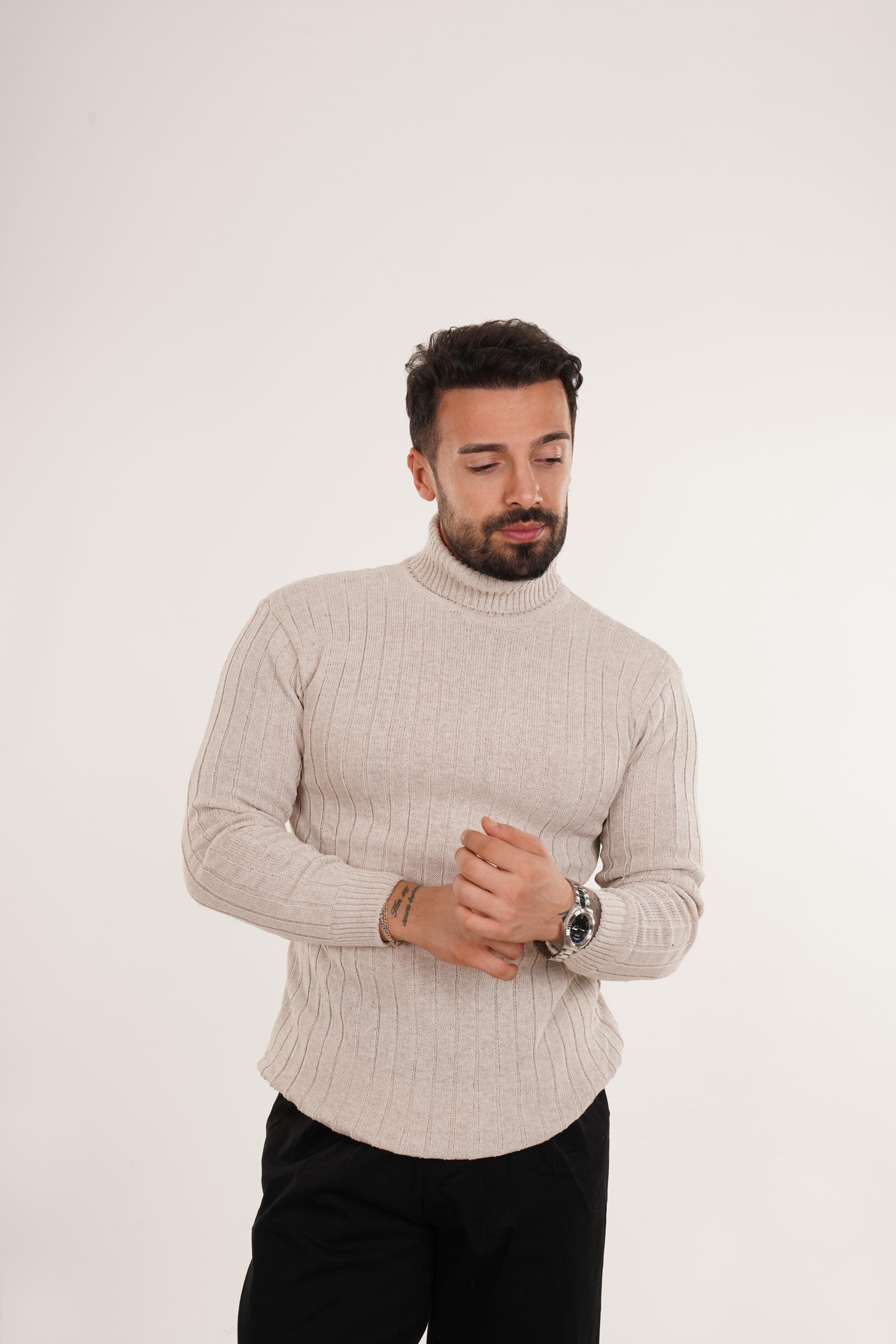 SweatBej Örme Boğazlı Kazak