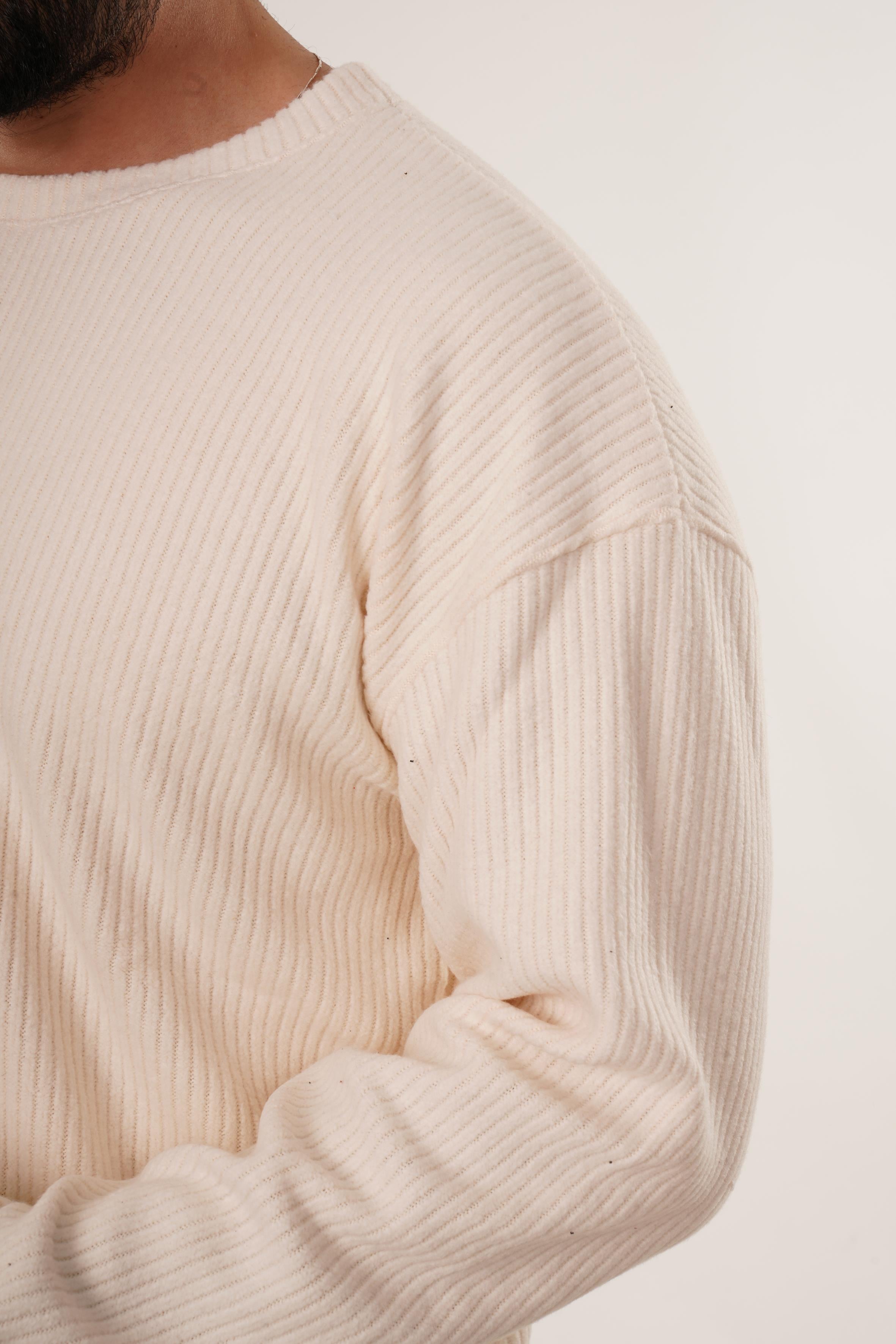 SweatBej Uzun Kol Havlu Kumaş Sweatshirt