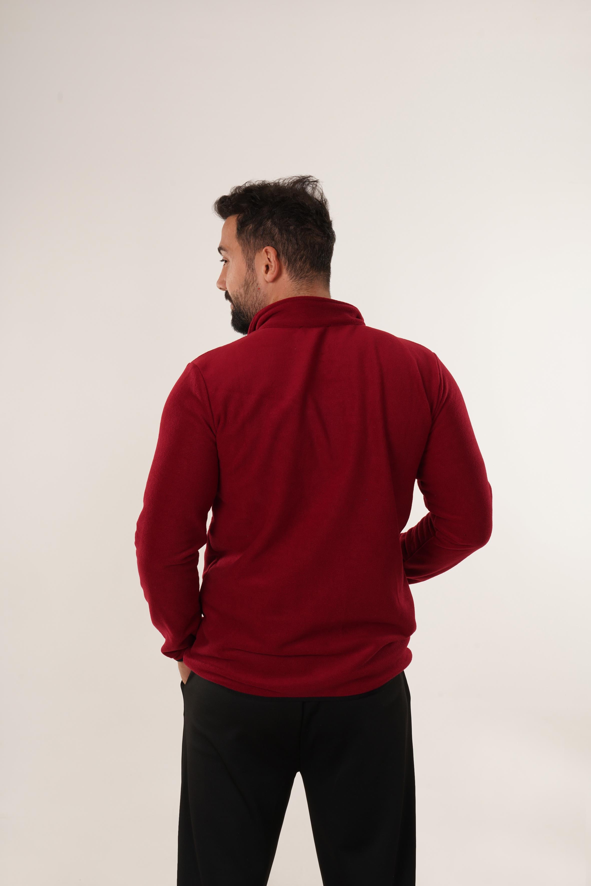 SweatBordo Göğüs Cepli Polar