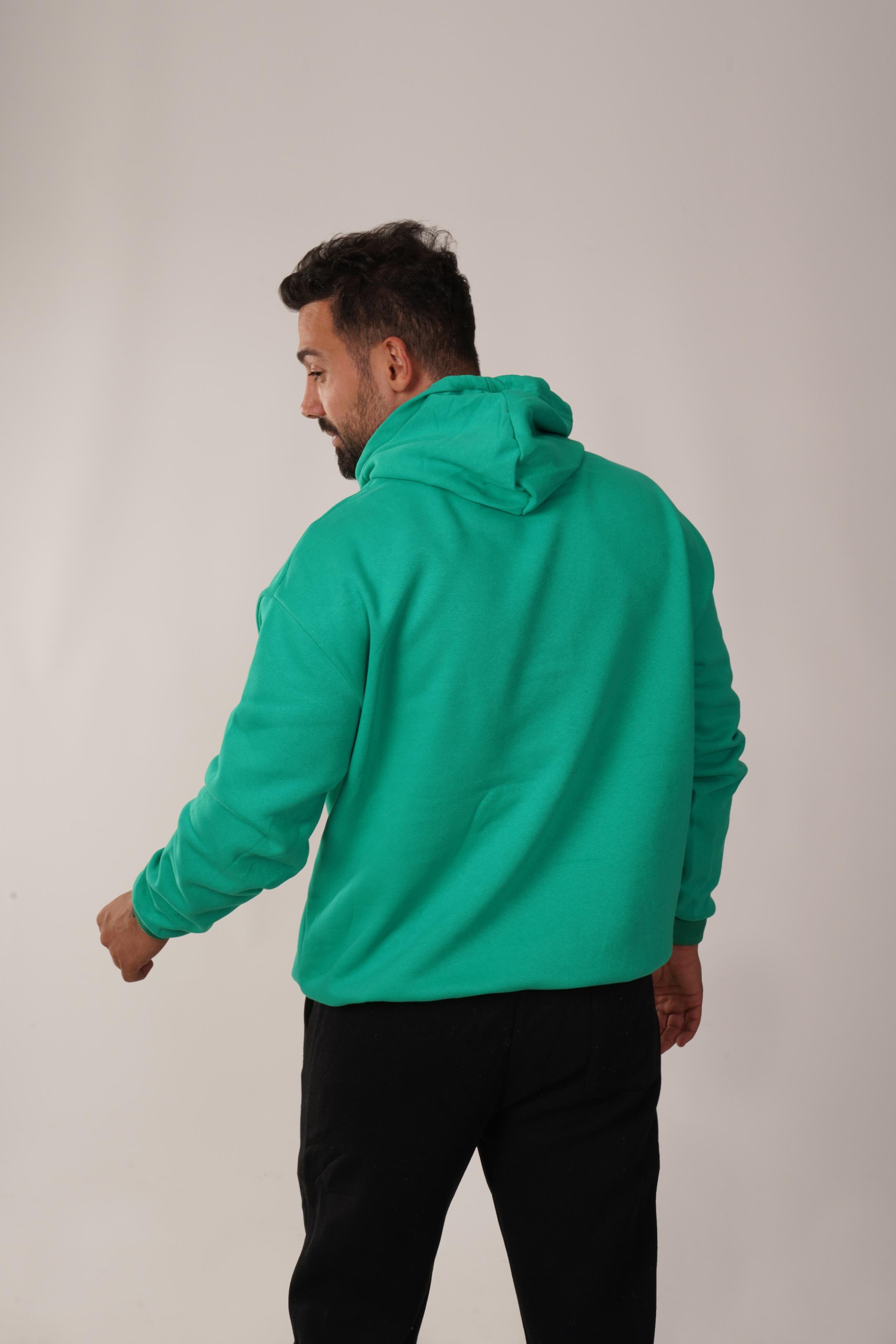 SweatÇamyeşili 3 İplik Kapşonlu Hoodie ZB