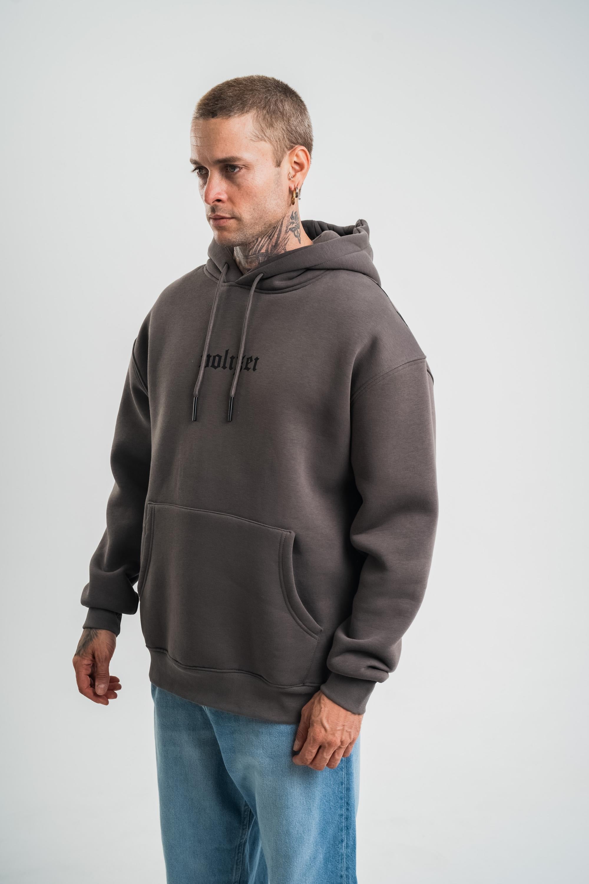 SweatFüme Yarım Polizei Nakışlı Peçli Kapşonlu Sweatshirt PLZ