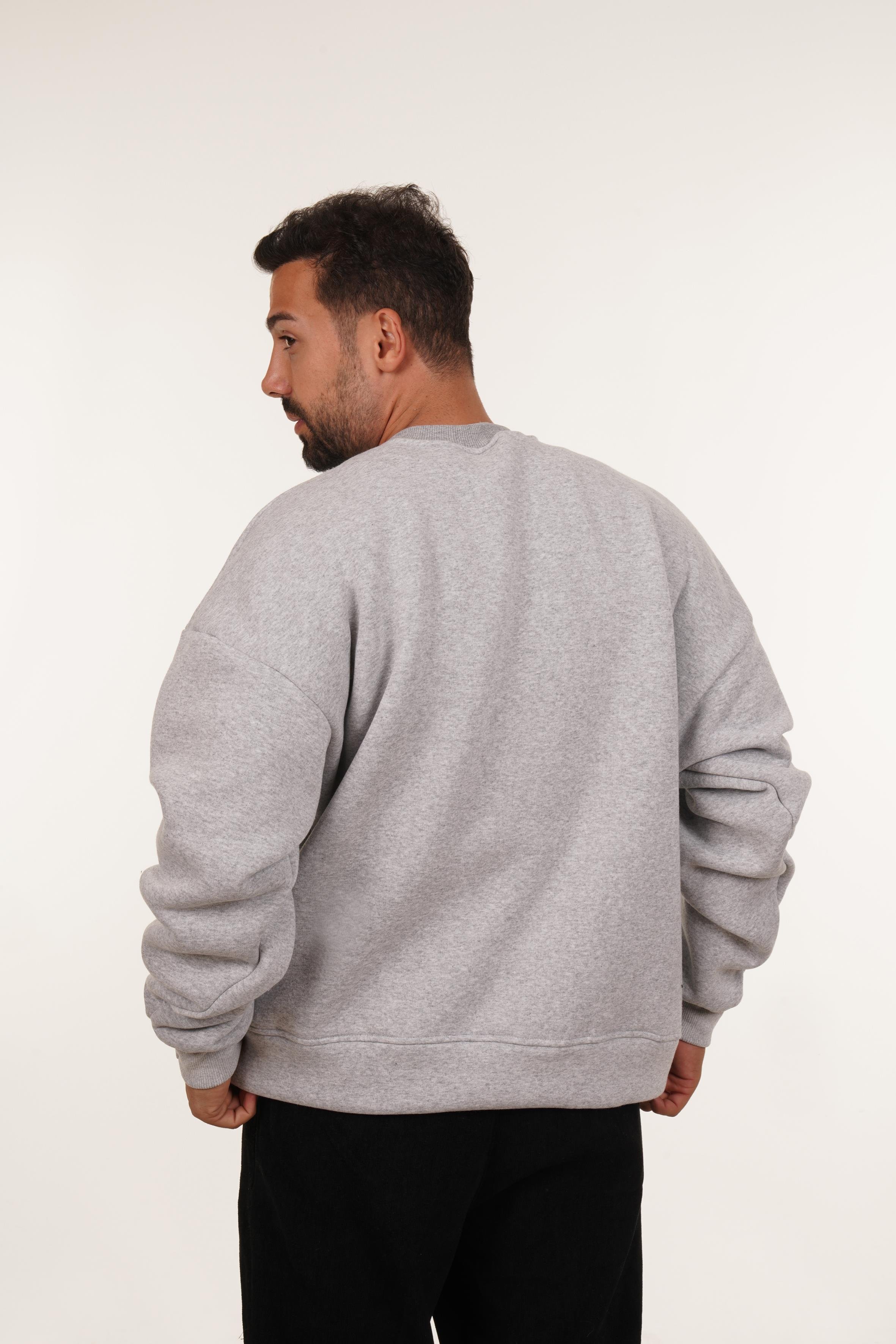 SweatGri 3 iplik Oversize Bisiklet Yaka SC