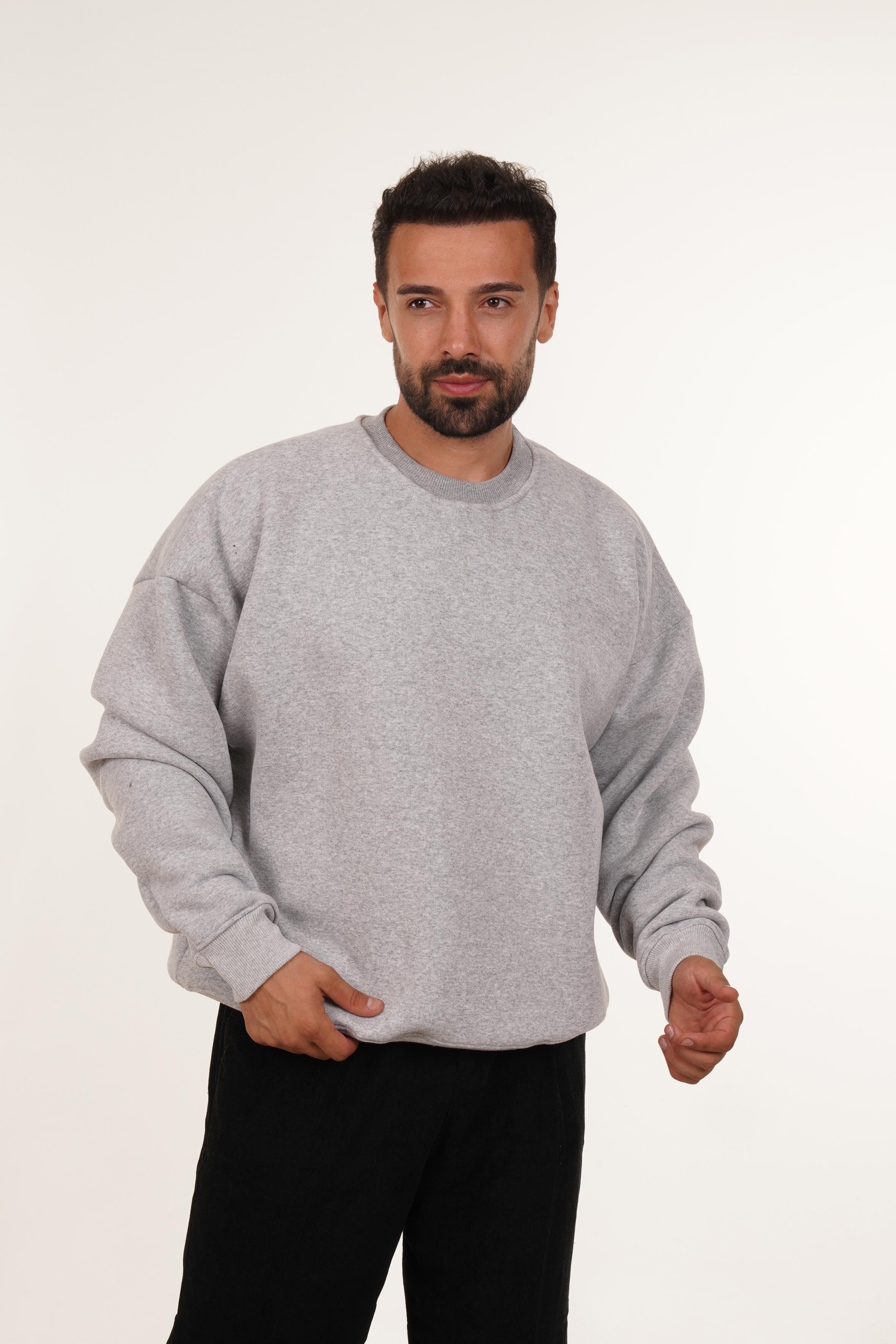 SweatGri 3 iplik Oversize Bisiklet Yaka SC