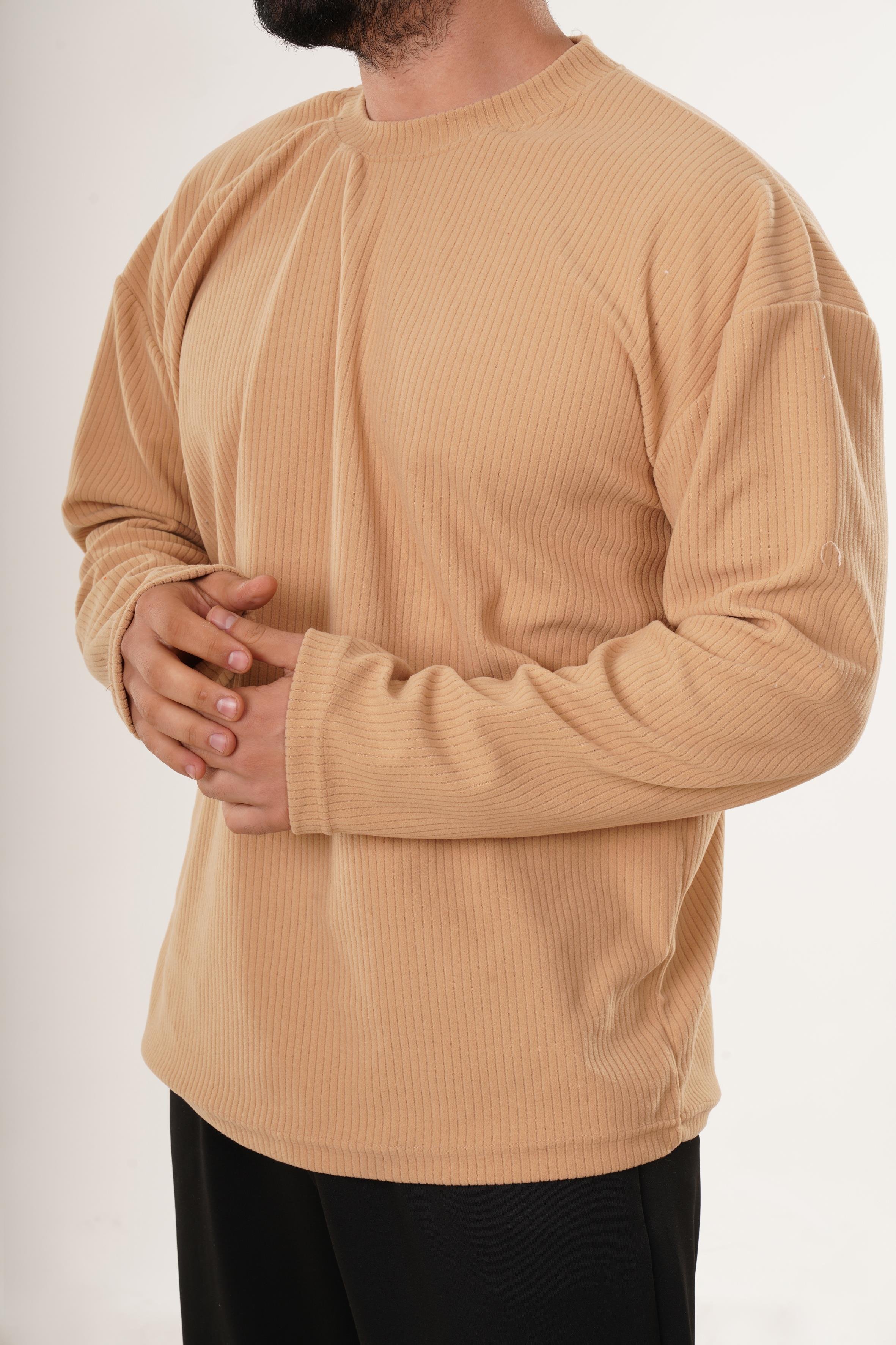 SweatKrem Uzun Kol Havlu Kumaş Sweatshirt