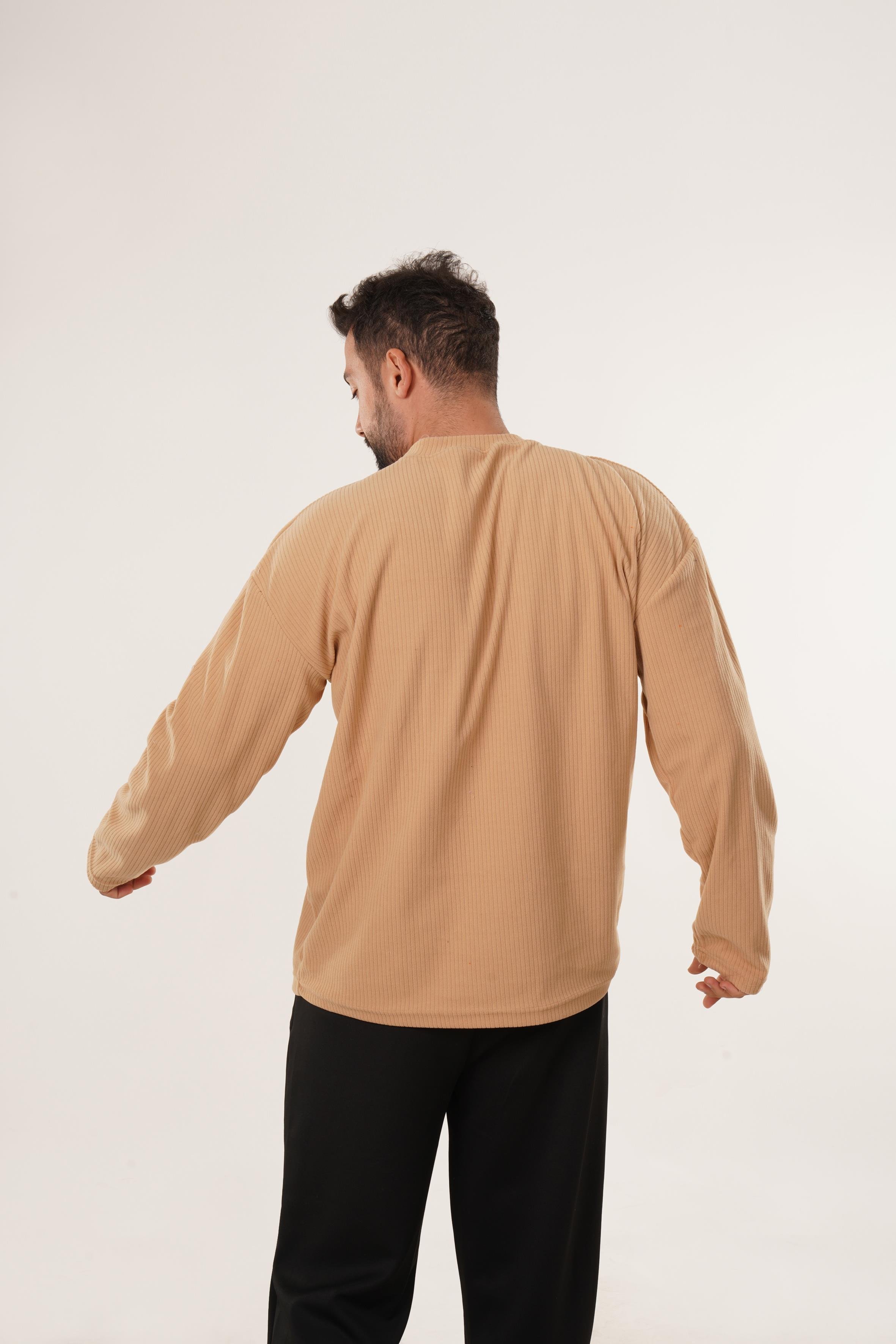 SweatKrem Uzun Kol Havlu Kumaş Sweatshirt