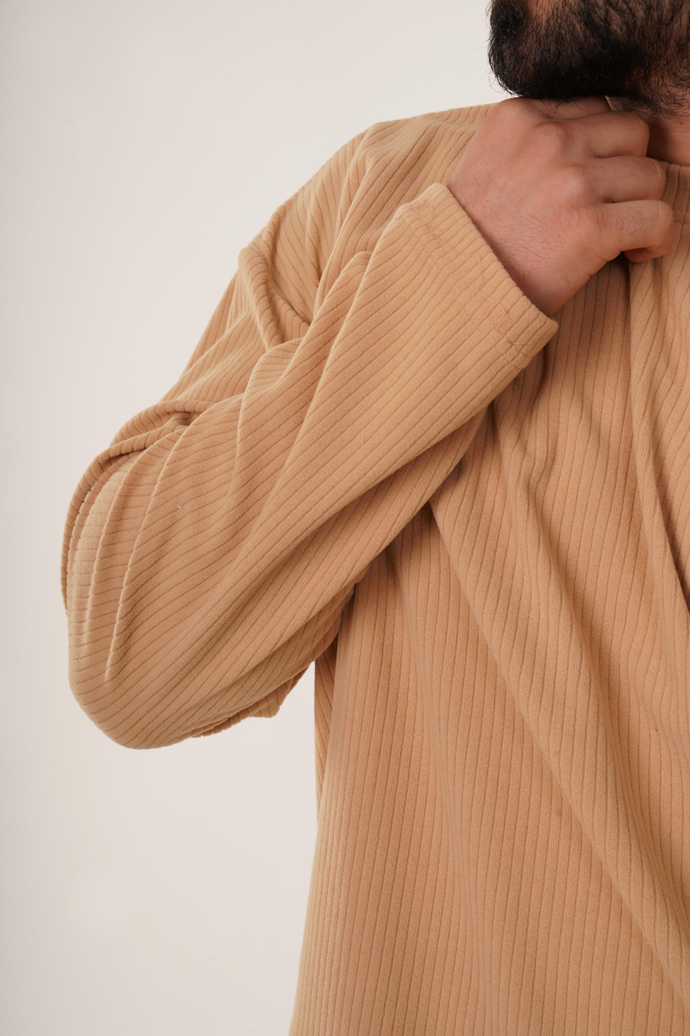SweatKrem Uzun Kol Havlu Kumaş Sweatshirt