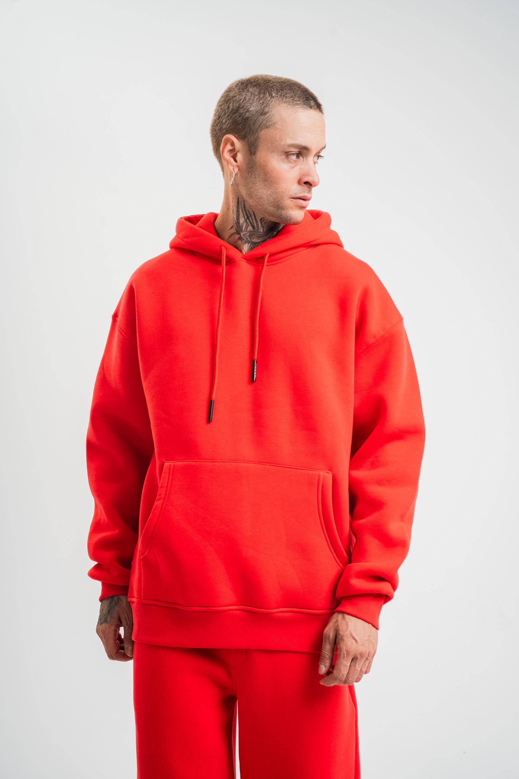 SweatNarçiçeği 3 İplik Düz Kapşonlu Sweatshirt PLZ