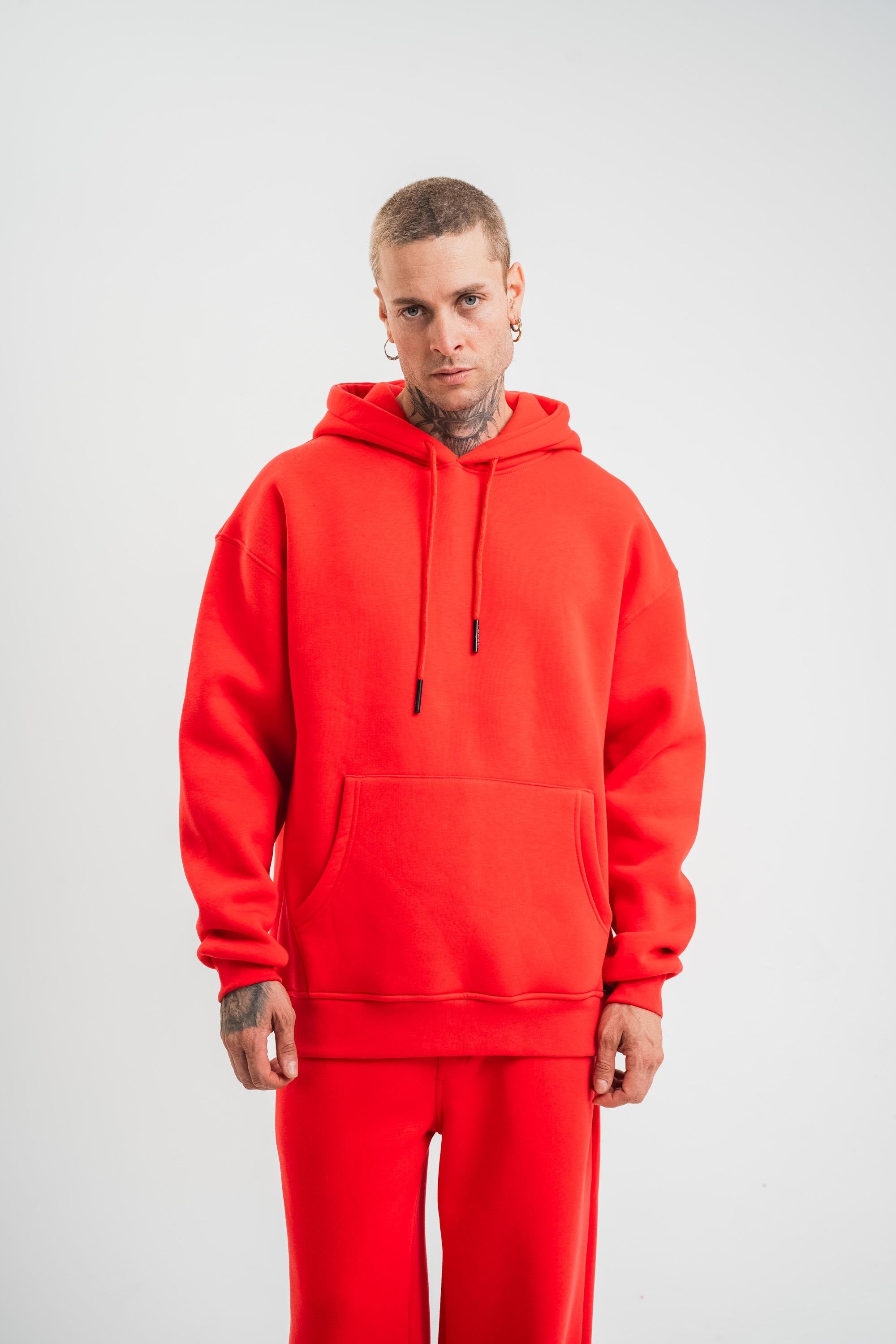 SweatNarçiçeği 3 İplik Düz Kapşonlu Sweatshirt PLZ