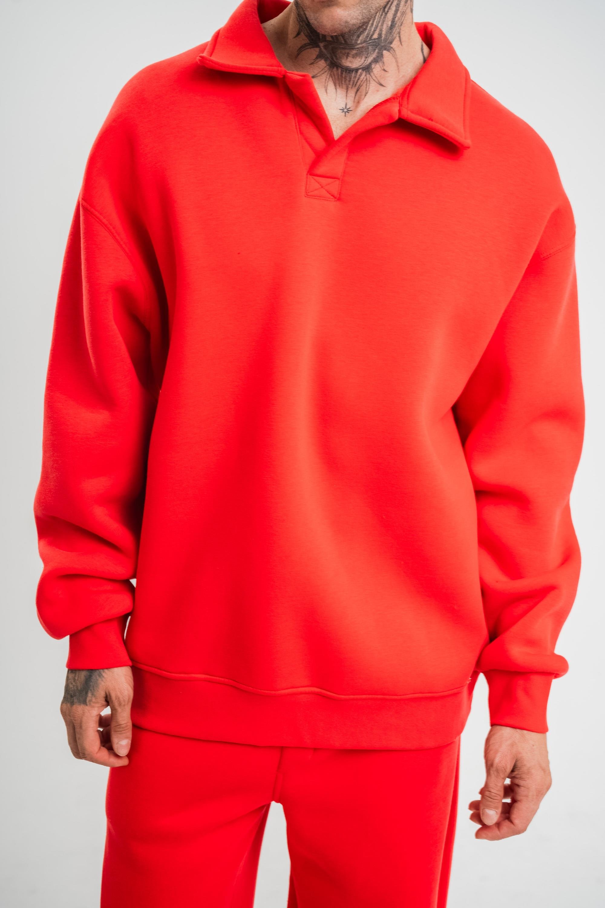 SweatNarçiçeği 3 İplik Oversize Polo yaka PLZ