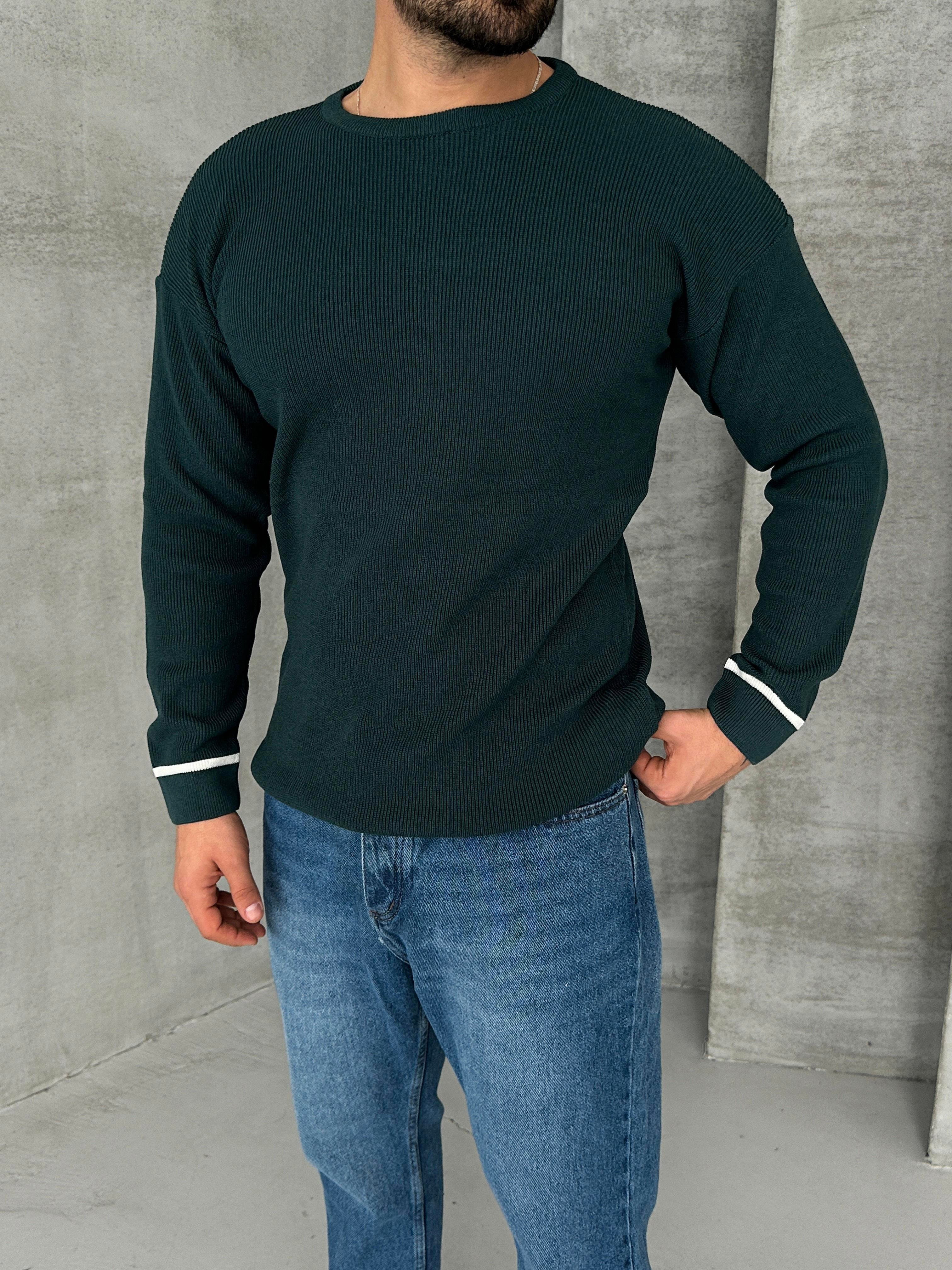 SweatPetrol Fitillİ Uzun Kol Triko 7187