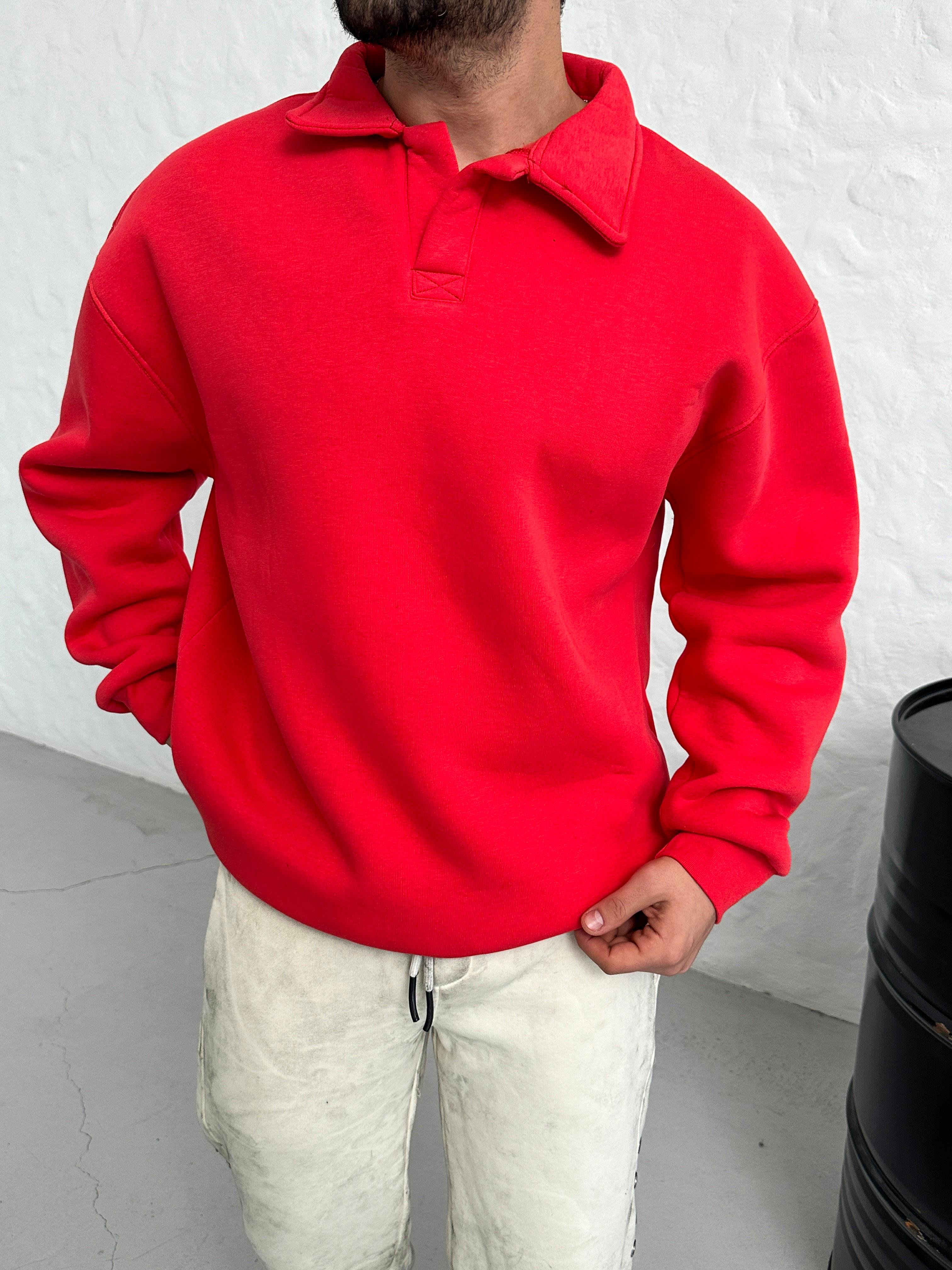 SWEATSHİRTNarçiçeği 3 İplik Oversize Polo yaka PLZ
