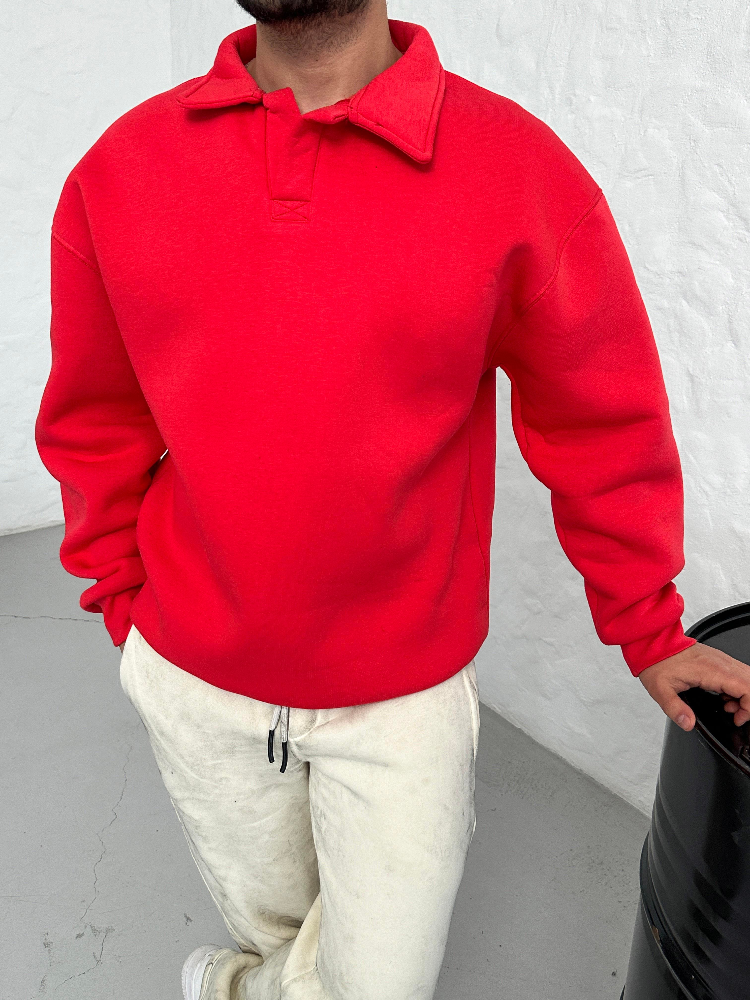 SWEATSHİRTNarçiçeği 3 İplik Oversize Polo yaka PLZ