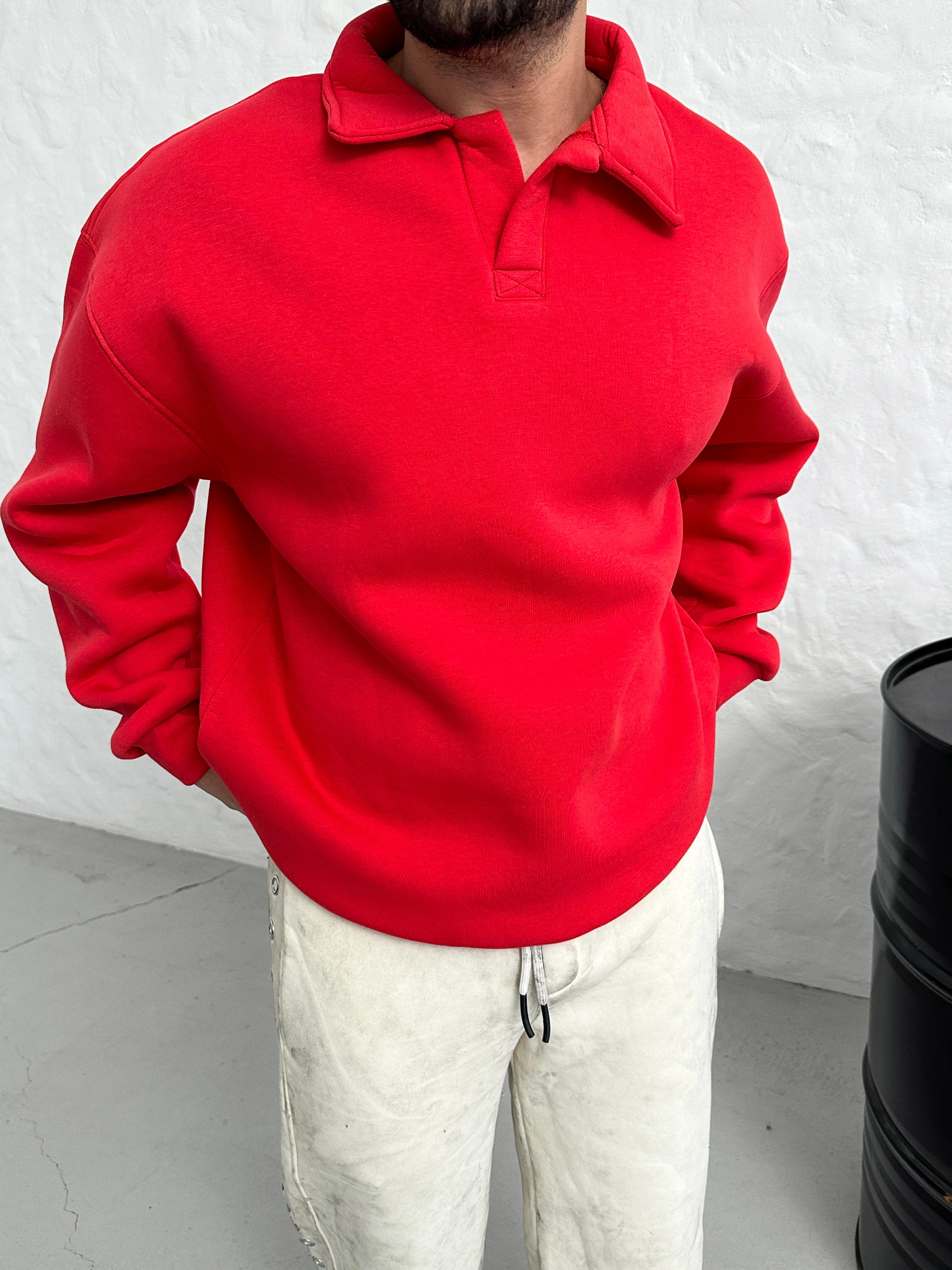 SWEATSHİRTNarçiçeği 3 İplik Oversize Polo yaka PLZ
