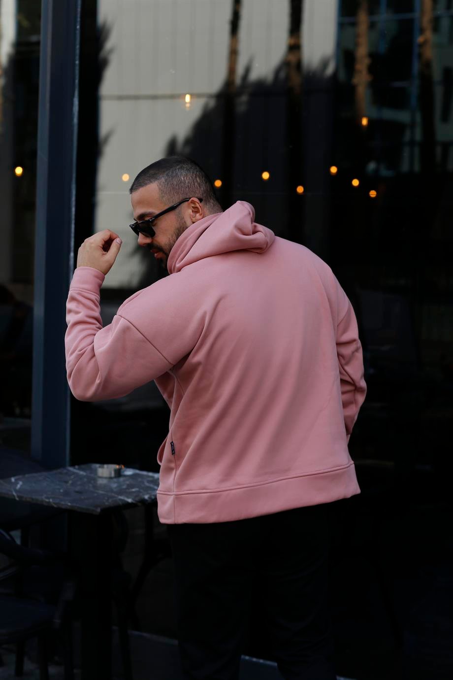 SWEATSHİRTPembe 3 İplik Oversize Kapşonlu Hoodie Sweatshirt SC