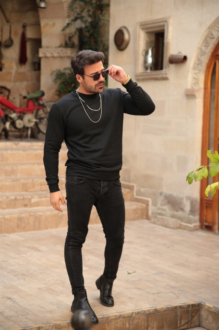 SWEATSHİRTUnisex 2 İplik Siyah Sweatshirt 