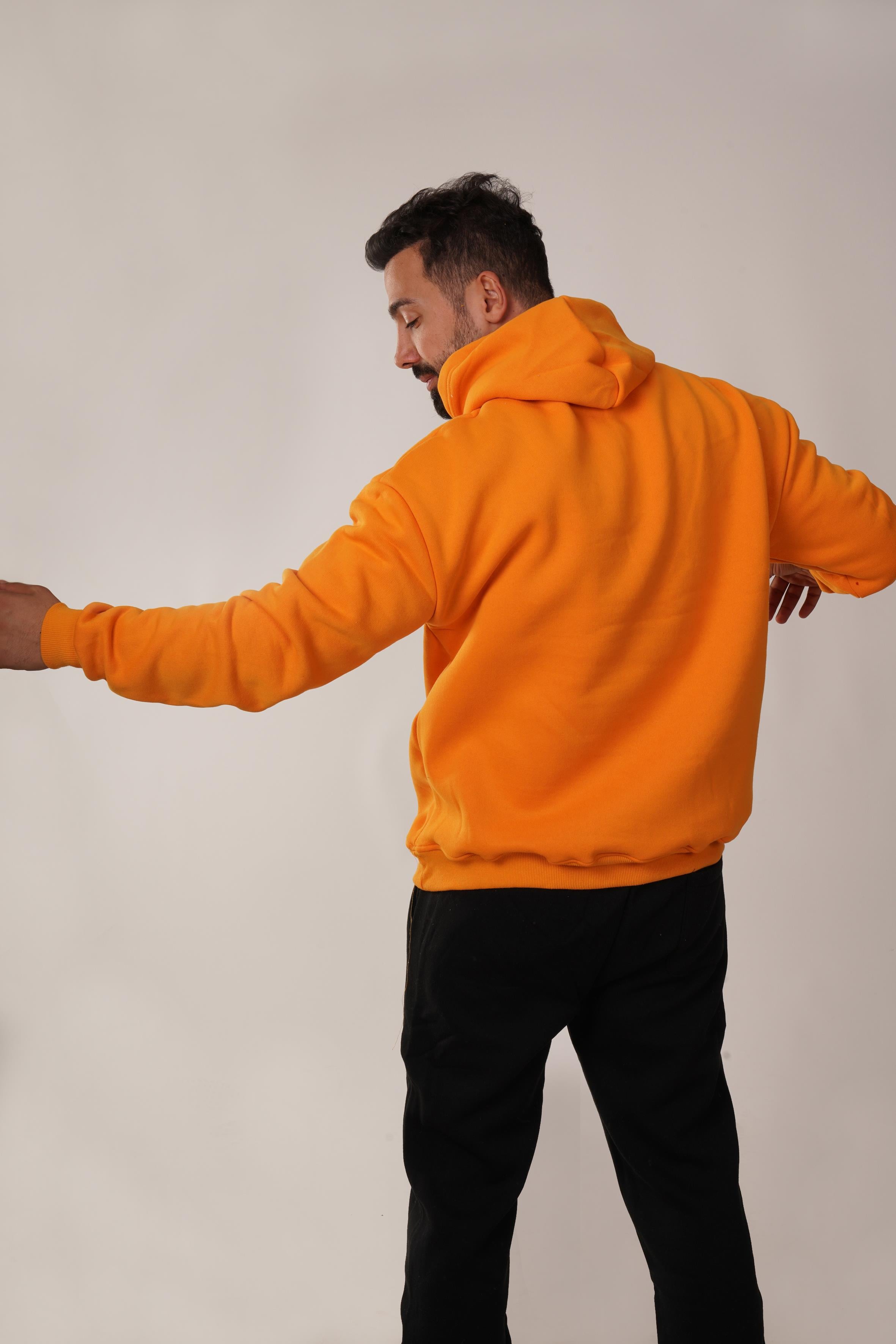 SweatTuruncu 3 İplik Kapşonlu Hoodie ZB