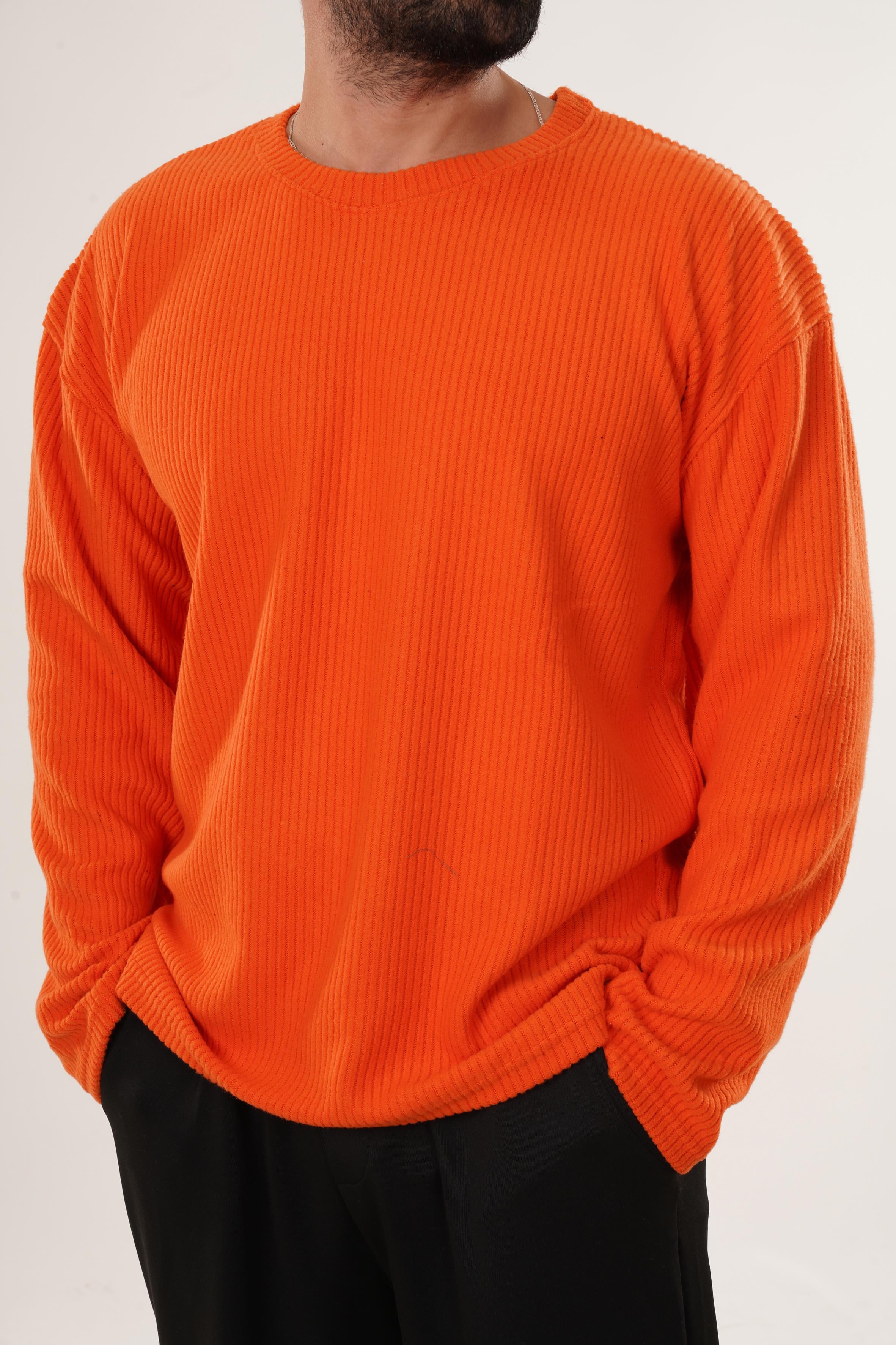 SweatTuruncu Uzun Kol Havlu Kumaş Sweatshirt