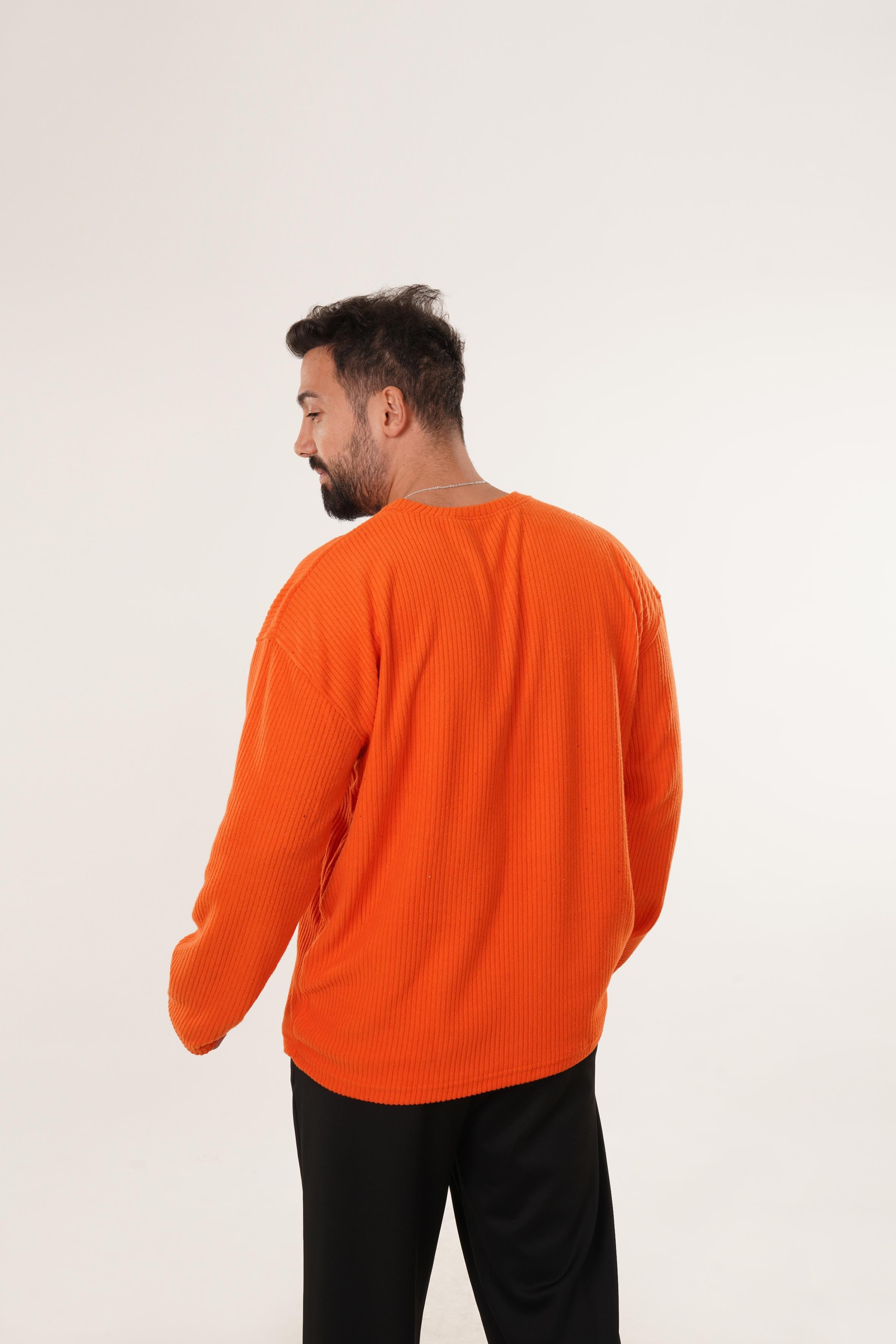 SweatTuruncu Uzun Kol Havlu Kumaş Sweatshirt