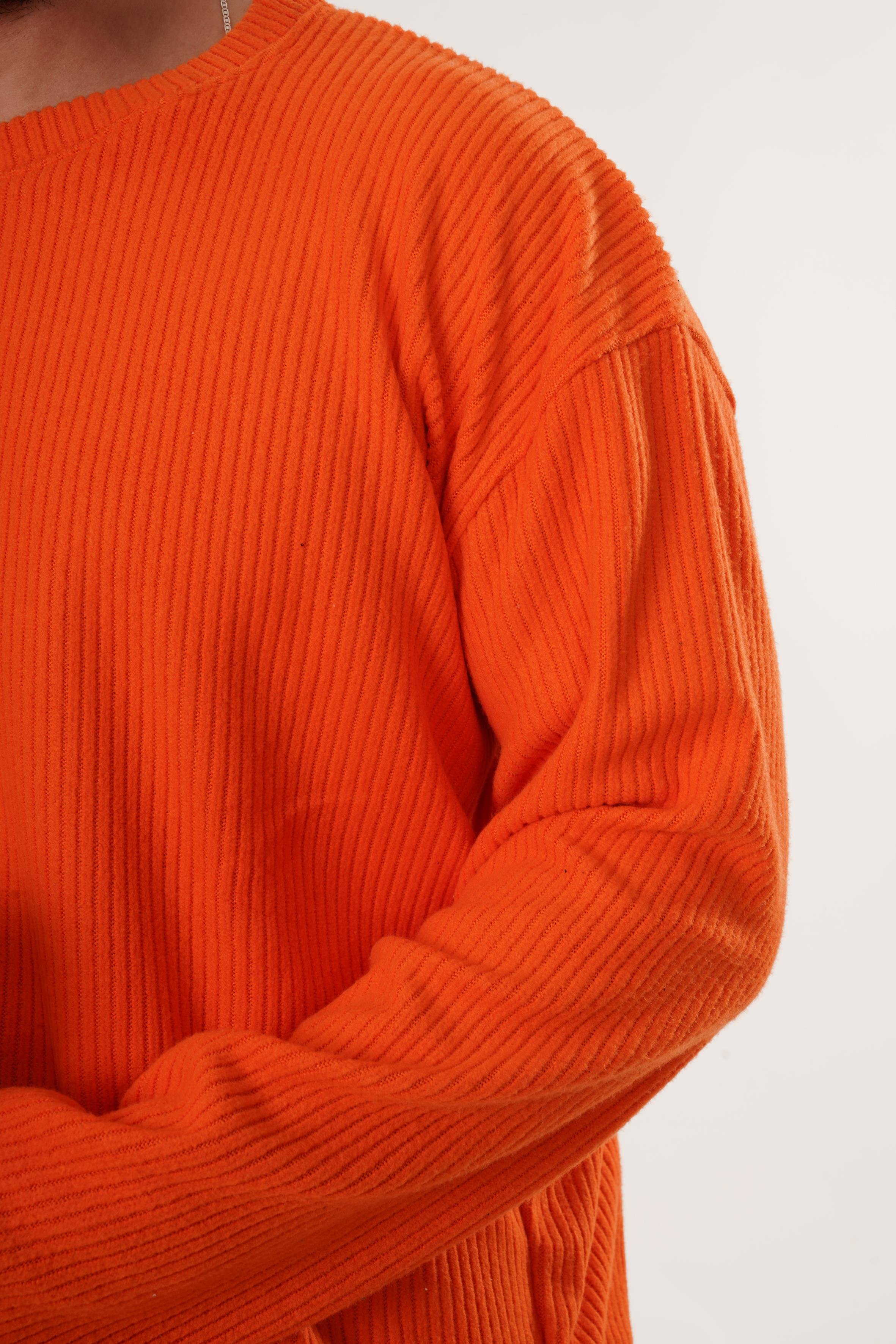 SweatTuruncu Uzun Kol Havlu Kumaş Sweatshirt
