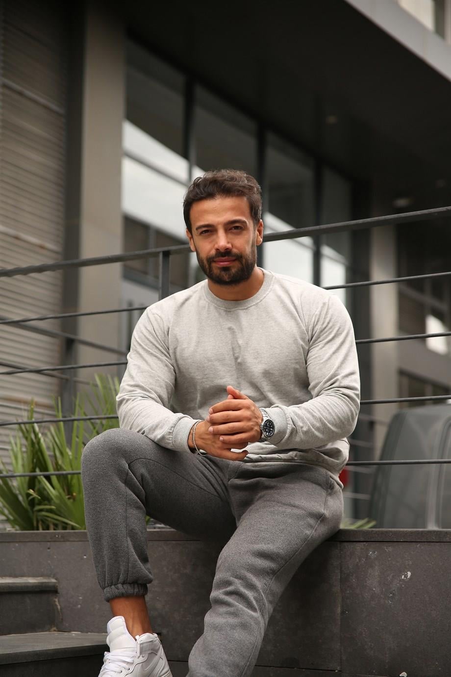 SWEATUnisex 2 İplik Gri Sweatshirt 