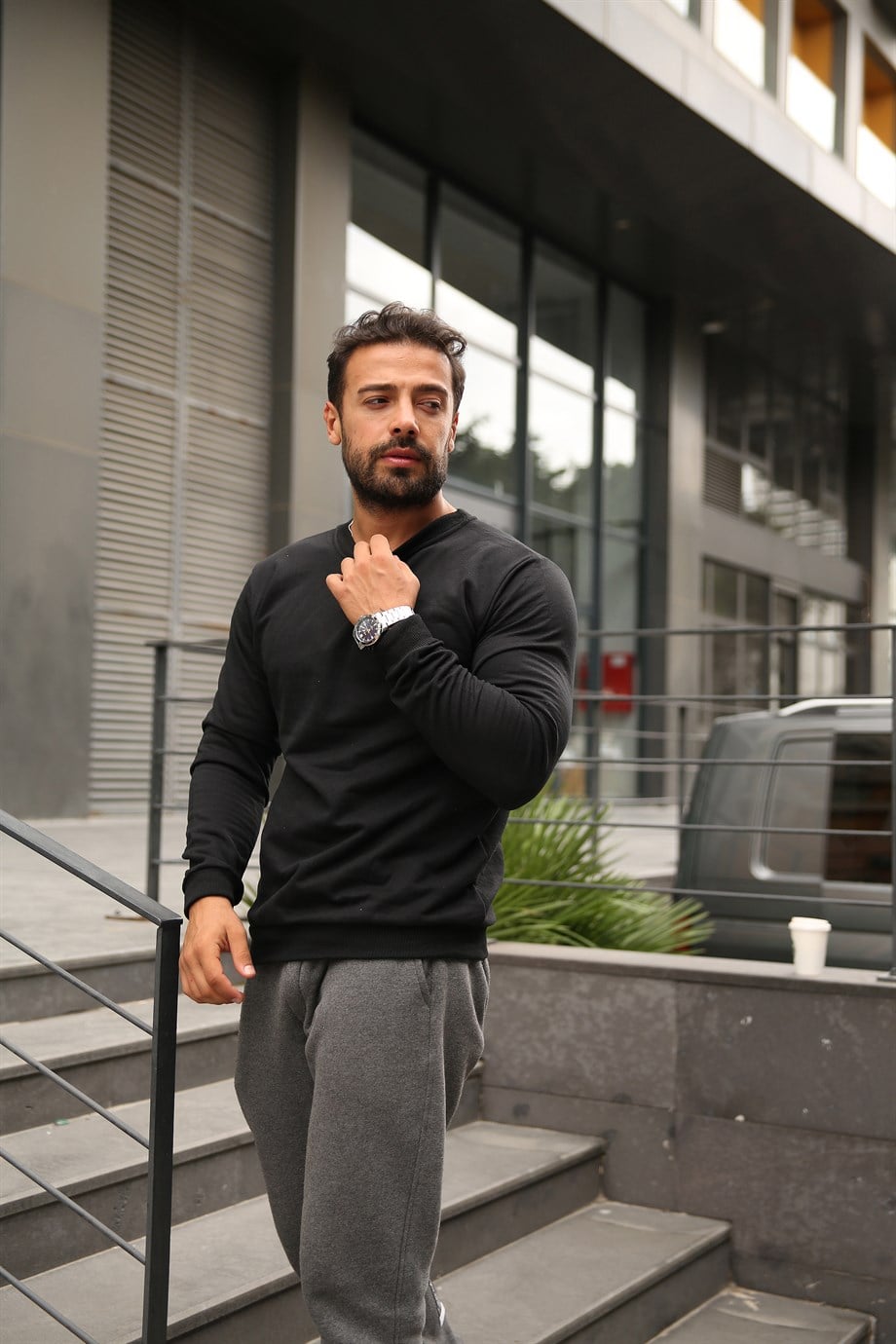 SWEATUnisex 2 İplik Siyah Sweatshirt 