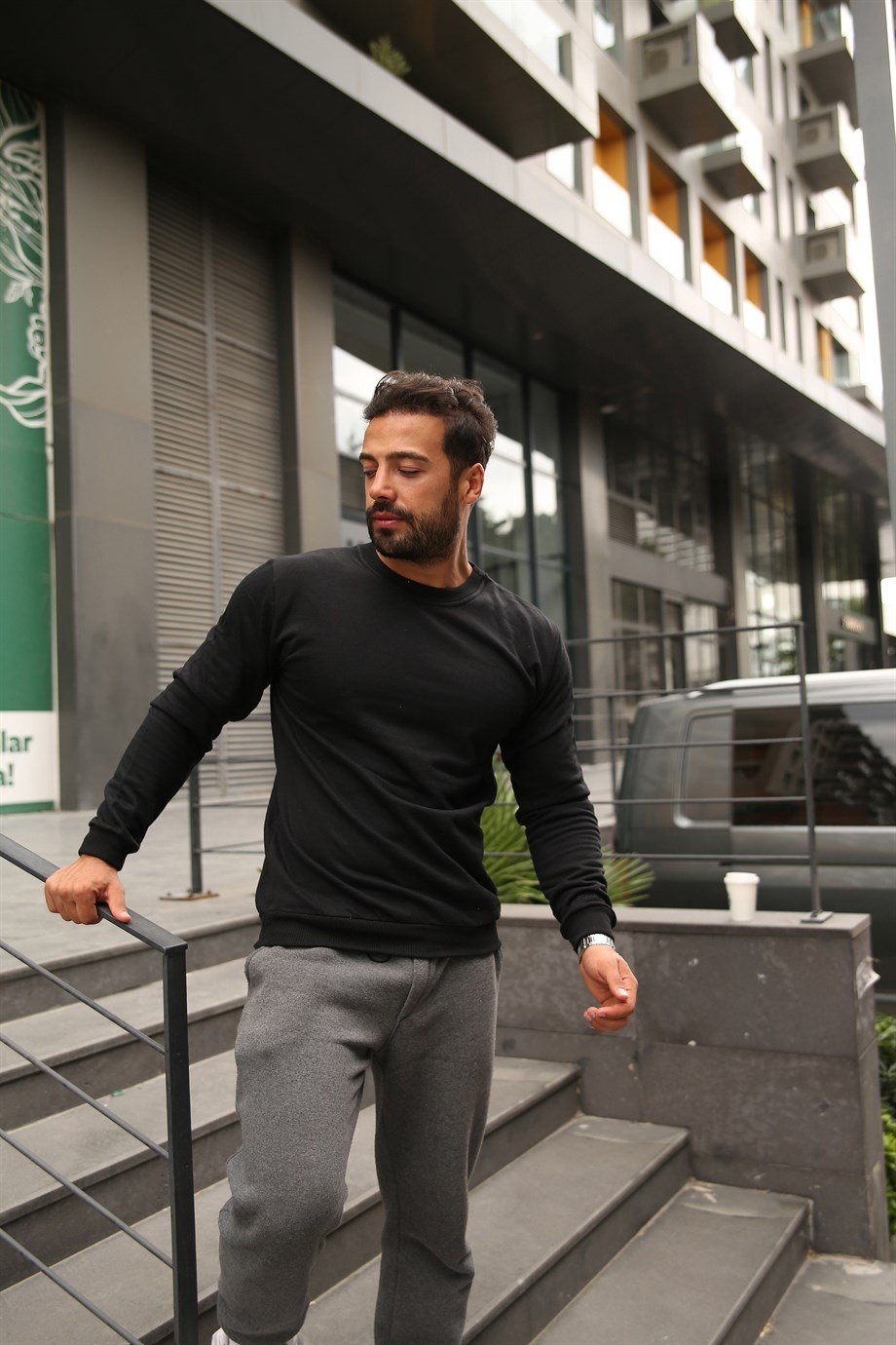 SWEATUnisex 2 İplik Siyah Sweatshirt 