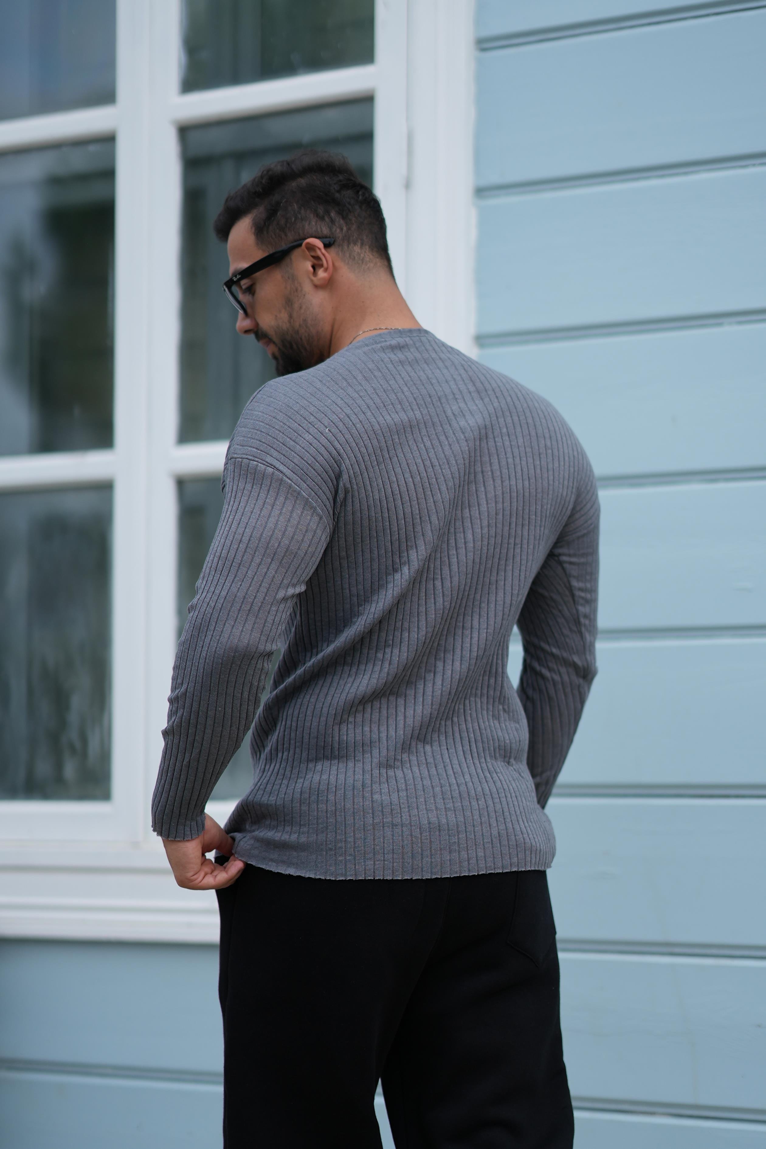 T-SHİRTANTRASİT Fitilli oversize uzun kol SC