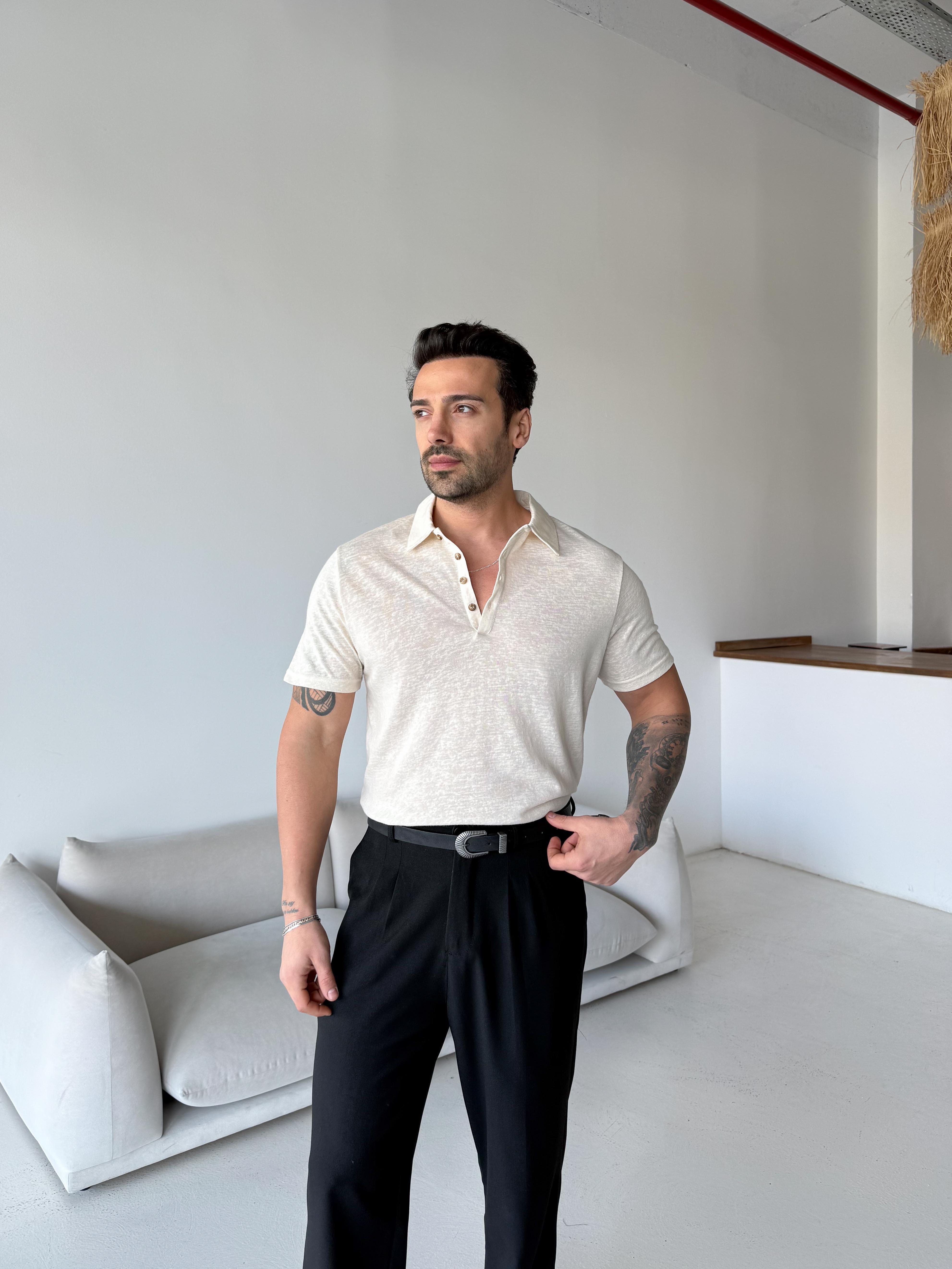 T-SHİRTBej Basic Martin Polo Triko Antioch 9448