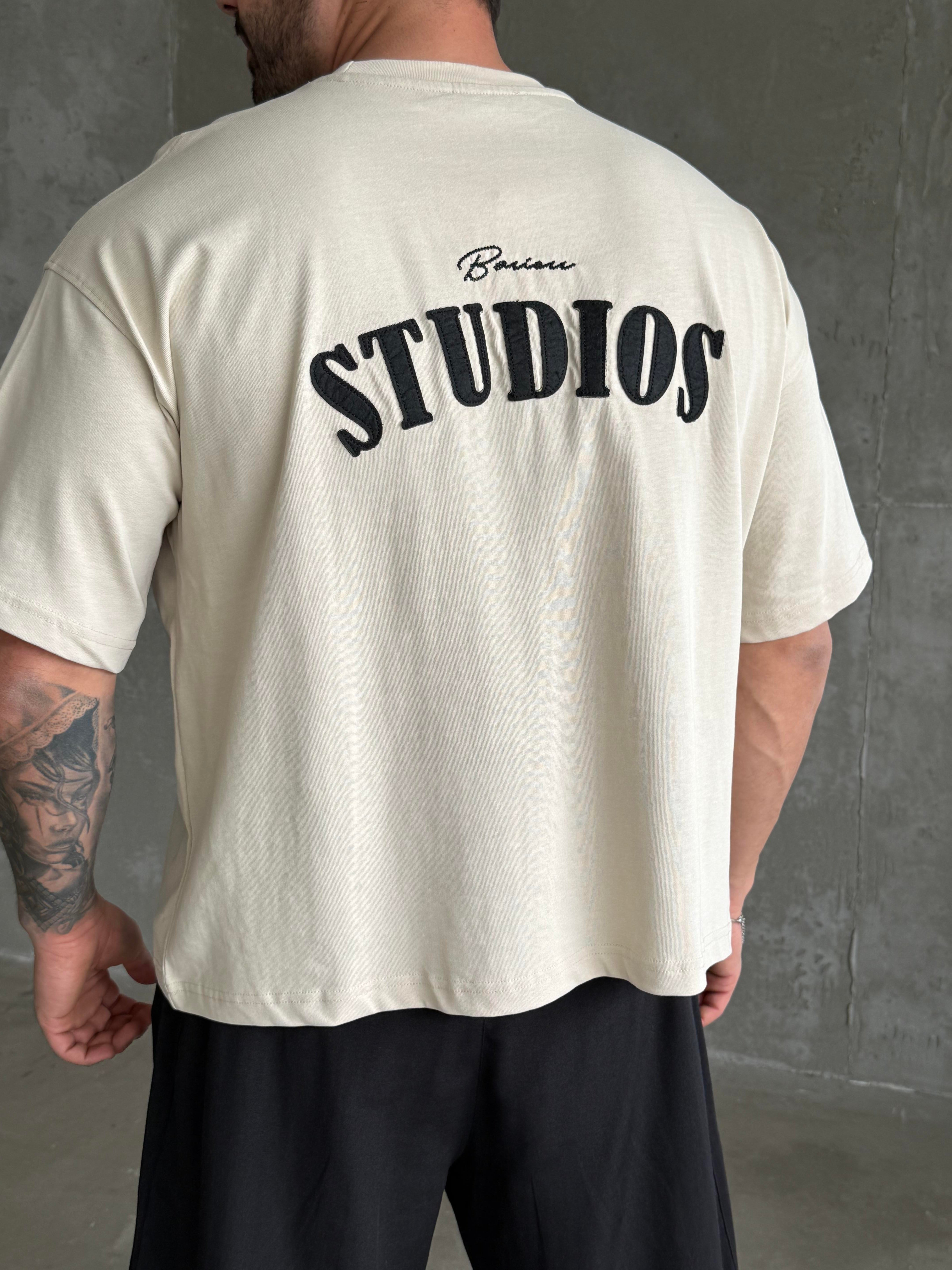 T-SHİRTBej Studios Basılı Boxy Tişört 20230 BRR