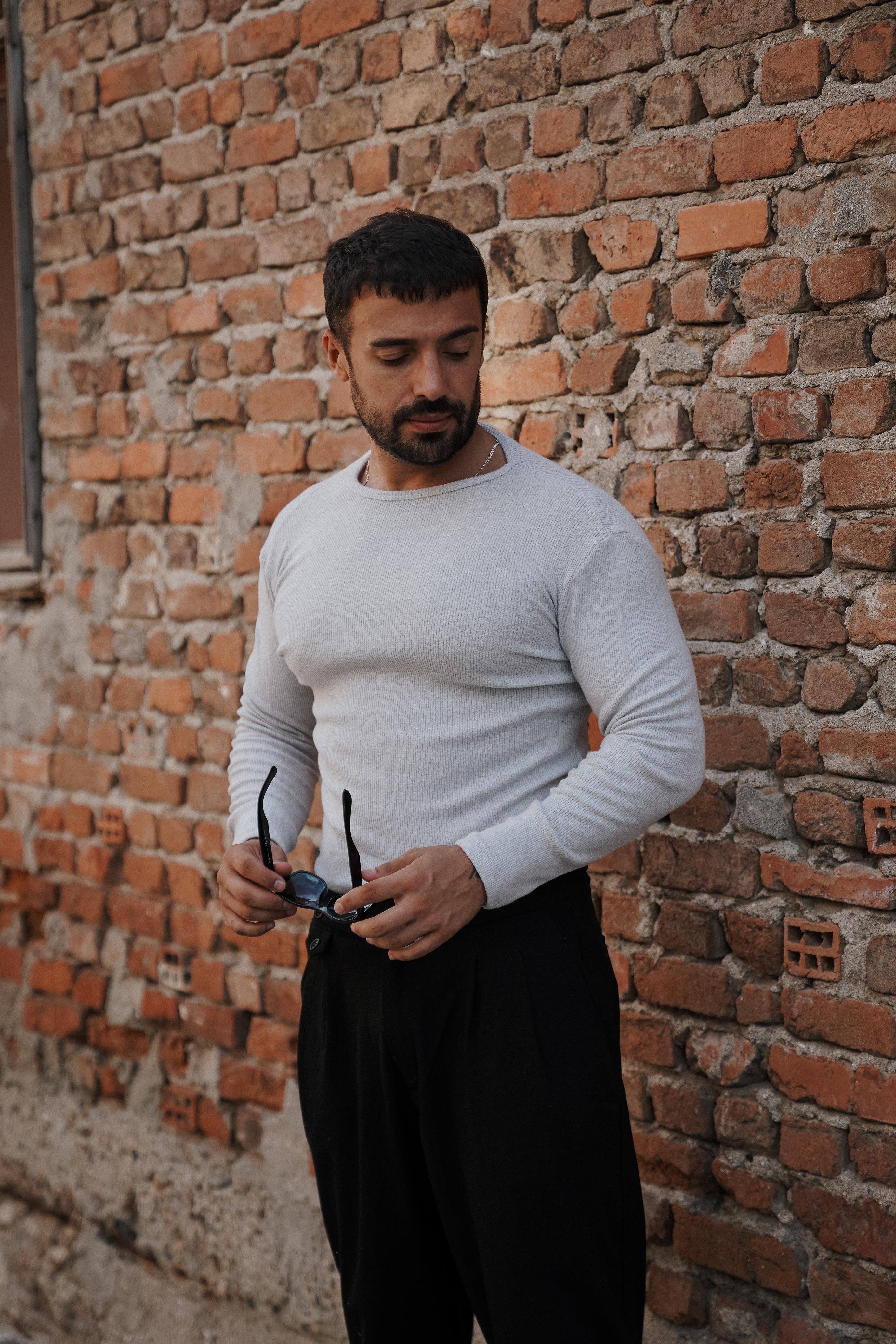 T-SHİRTGRİ Selanik kaşkorse bisiklet yaka SC