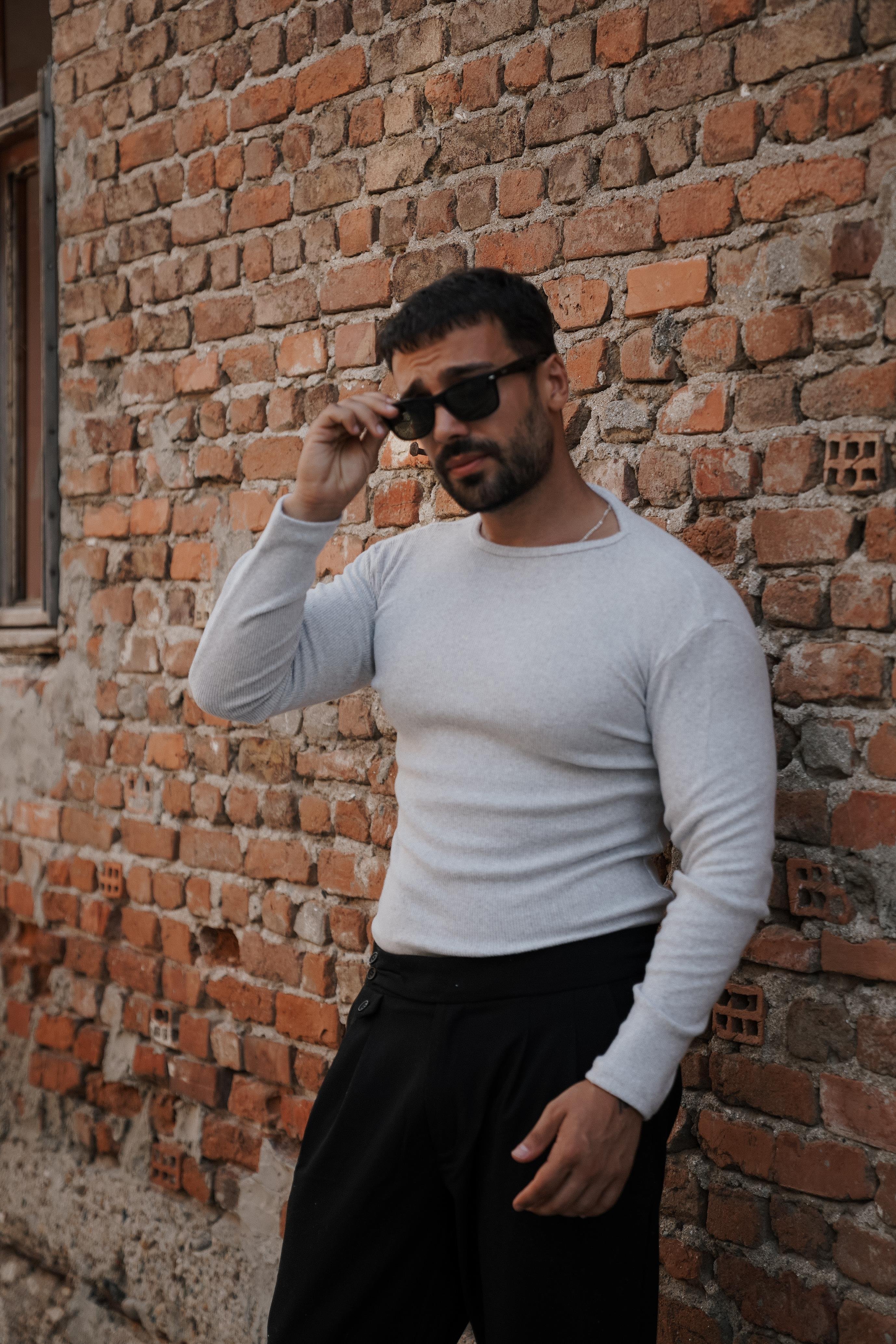 T-SHİRTGRİ Selanik kaşkorse bisiklet yaka SC
