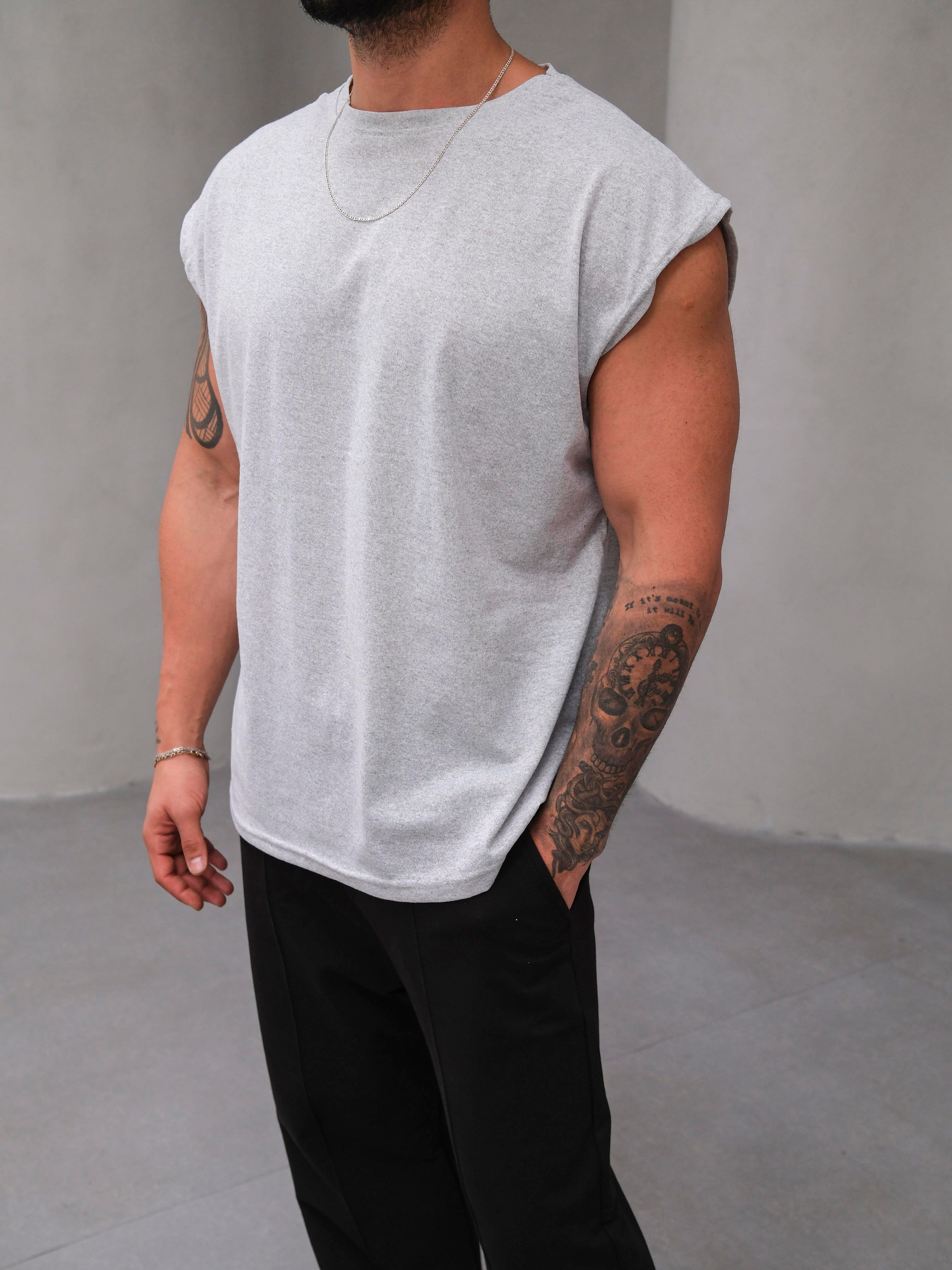 T-SHİRTGri Suprem Oversize Atlet BS
